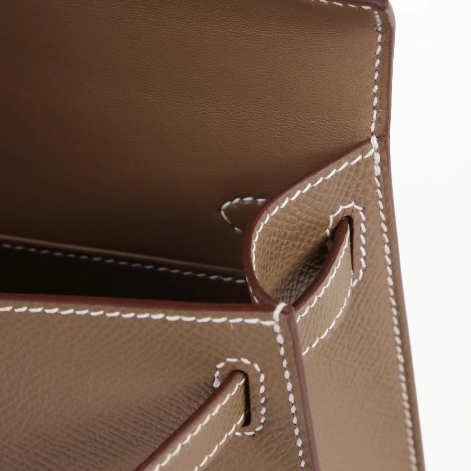 Brand New ( Rank N ) HERMÈS Mini Kelly II Etoupe (18) Epsom Gold hardware G (2026) - 11