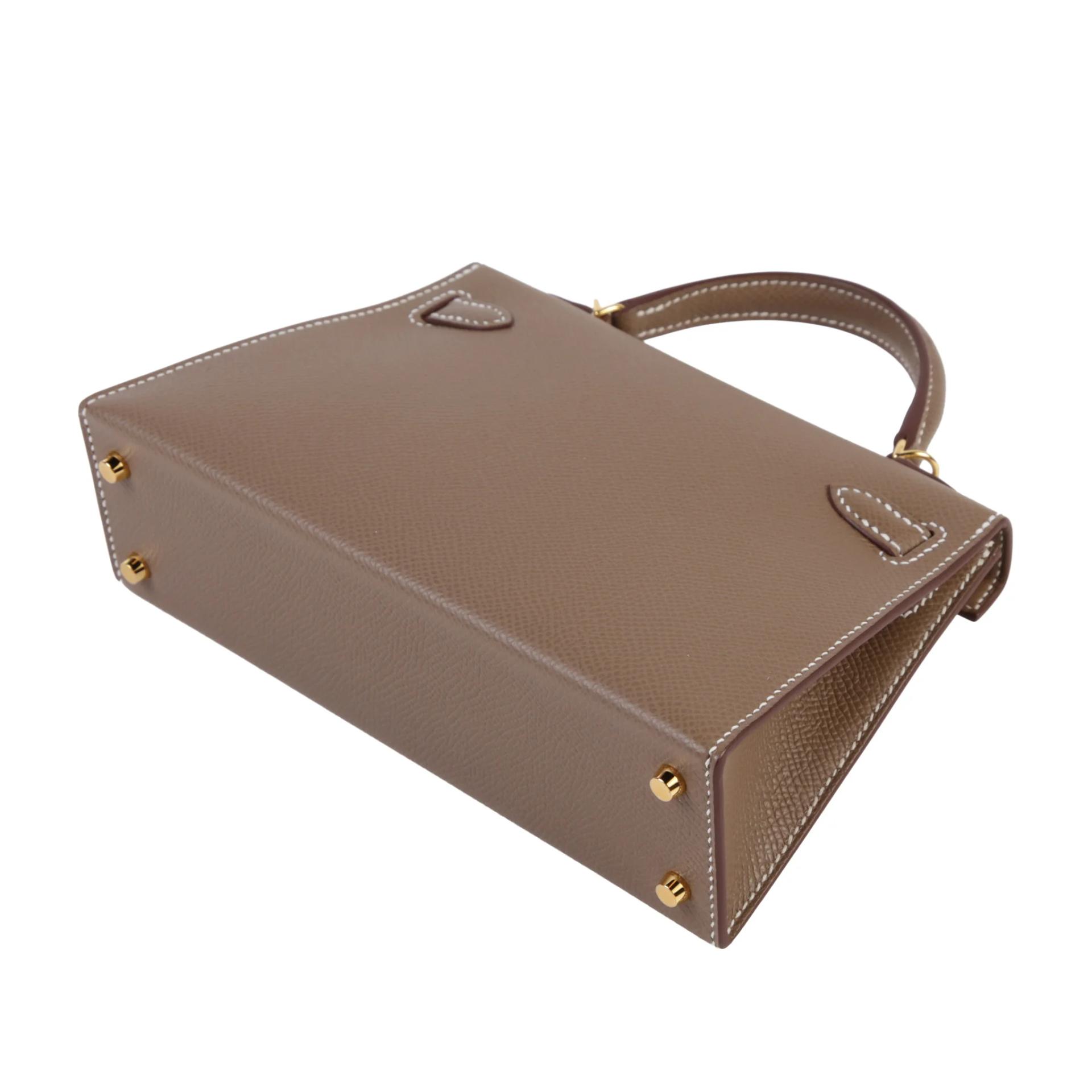 Brand New ( Rank N ) HERMÈS Mini Kelly II Etoupe (18) Epsom Gold hardware G (2026) - 7
