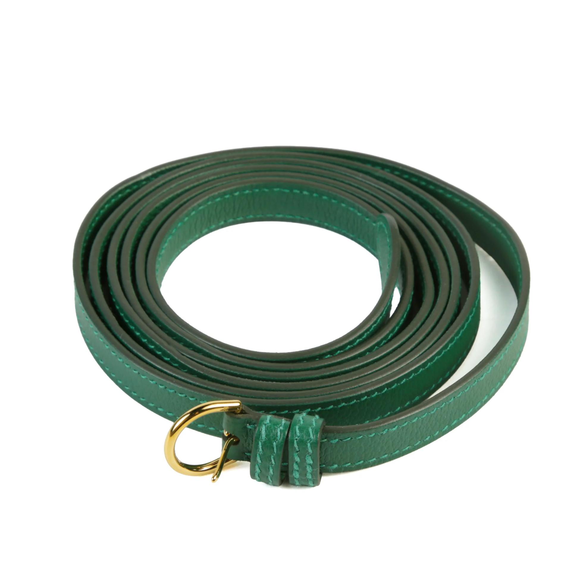 Very Good ( Rank A) HERMÈS Kelly Danse Vert Moyen (65) Evercolor Gold hardware W (2024) - 13