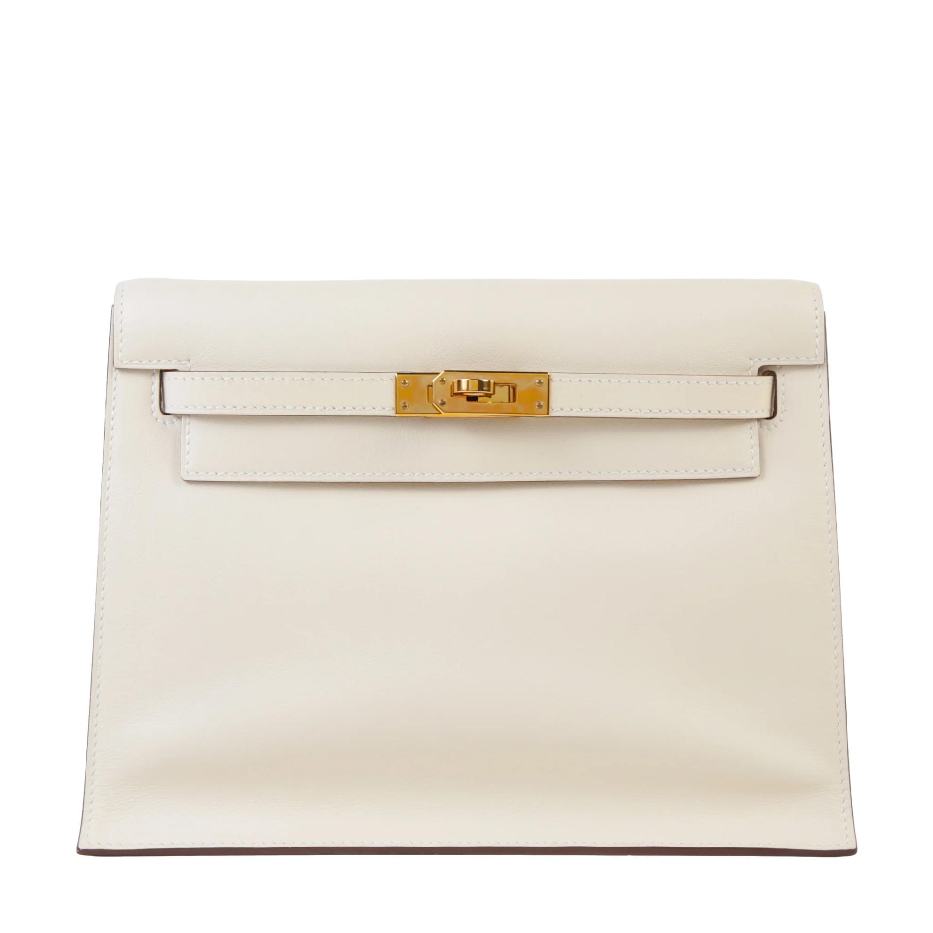 Very Good ( Rank A) HERMÈS Kelly Danse Nata (I2) Gris Perle (80) Swift Gold hardware B (2023) - 1