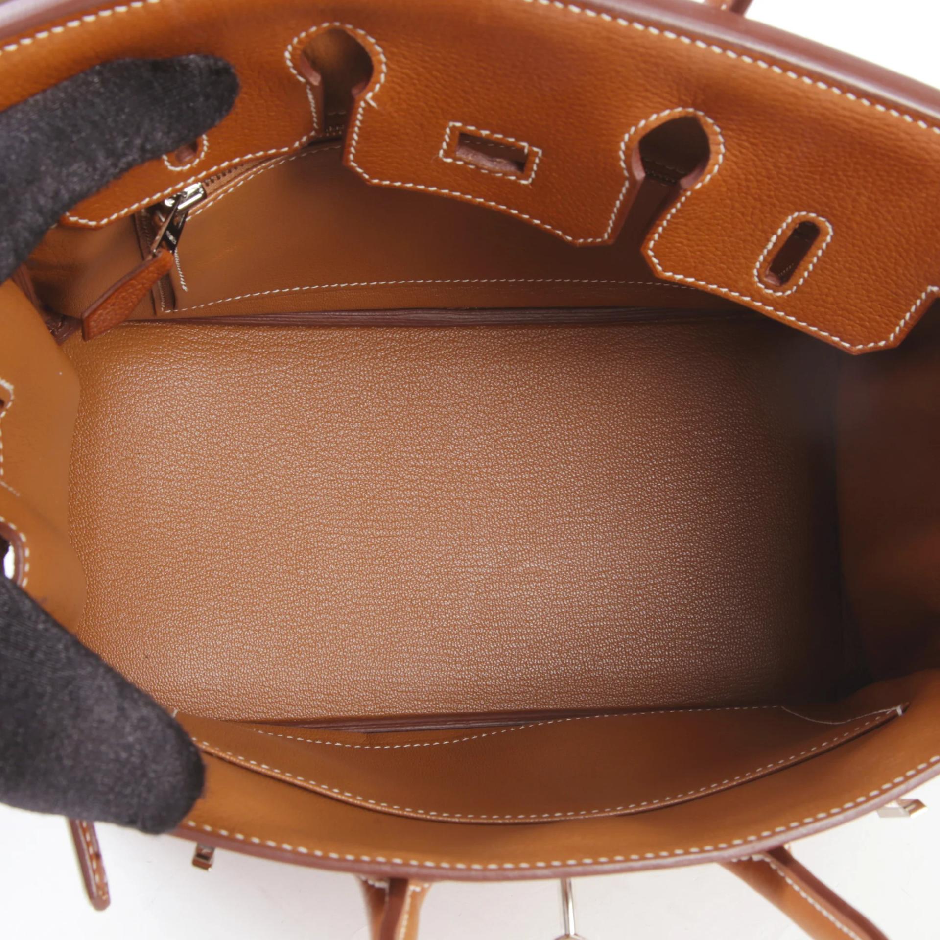 Very Good ( Rank A) HERMÈS Birkin 25 Fauve (34) Barenia Faubourg Palladium hardware Y (2020) - 11