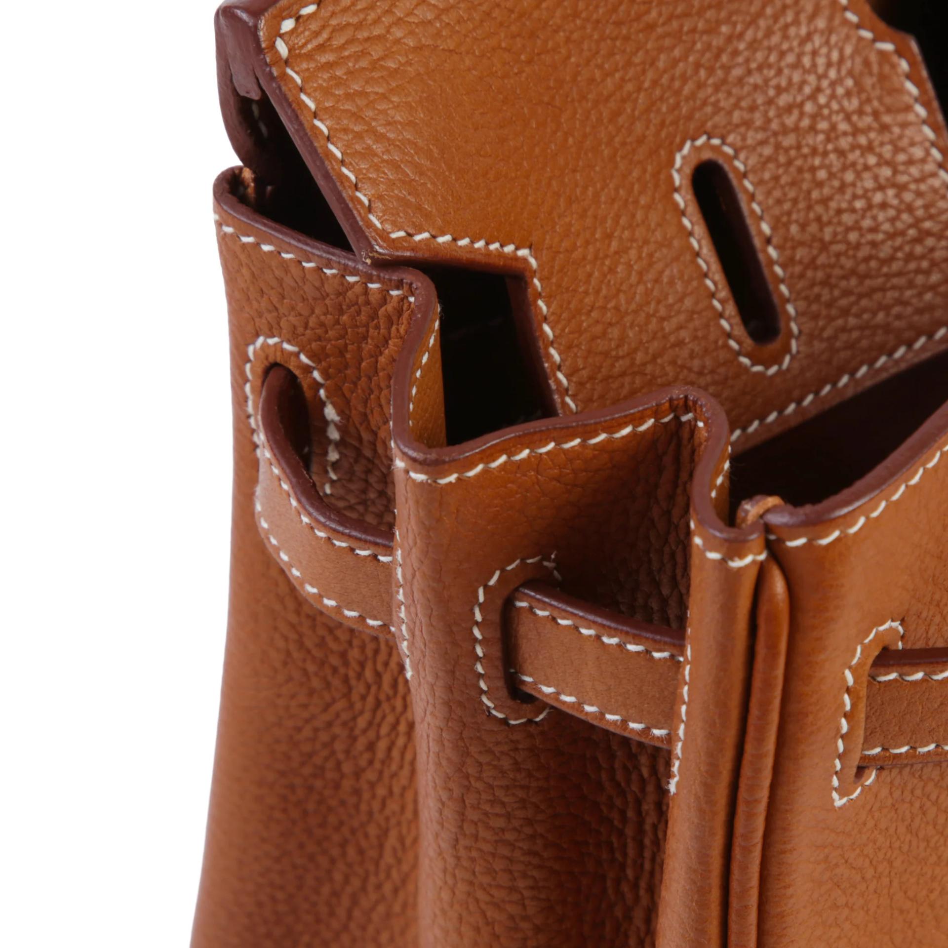 Very Good ( Rank A) HERMÈS Birkin 25 Fauve (34) Barenia Faubourg Palladium hardware Y (2020) - 13