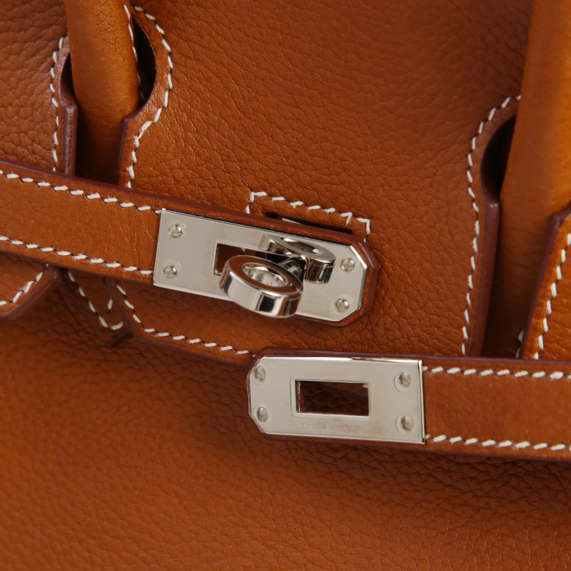 Very Good ( Rank A) HERMÈS Birkin 25 Fauve (34) Barenia Faubourg Palladium hardware Y (2020) - 9