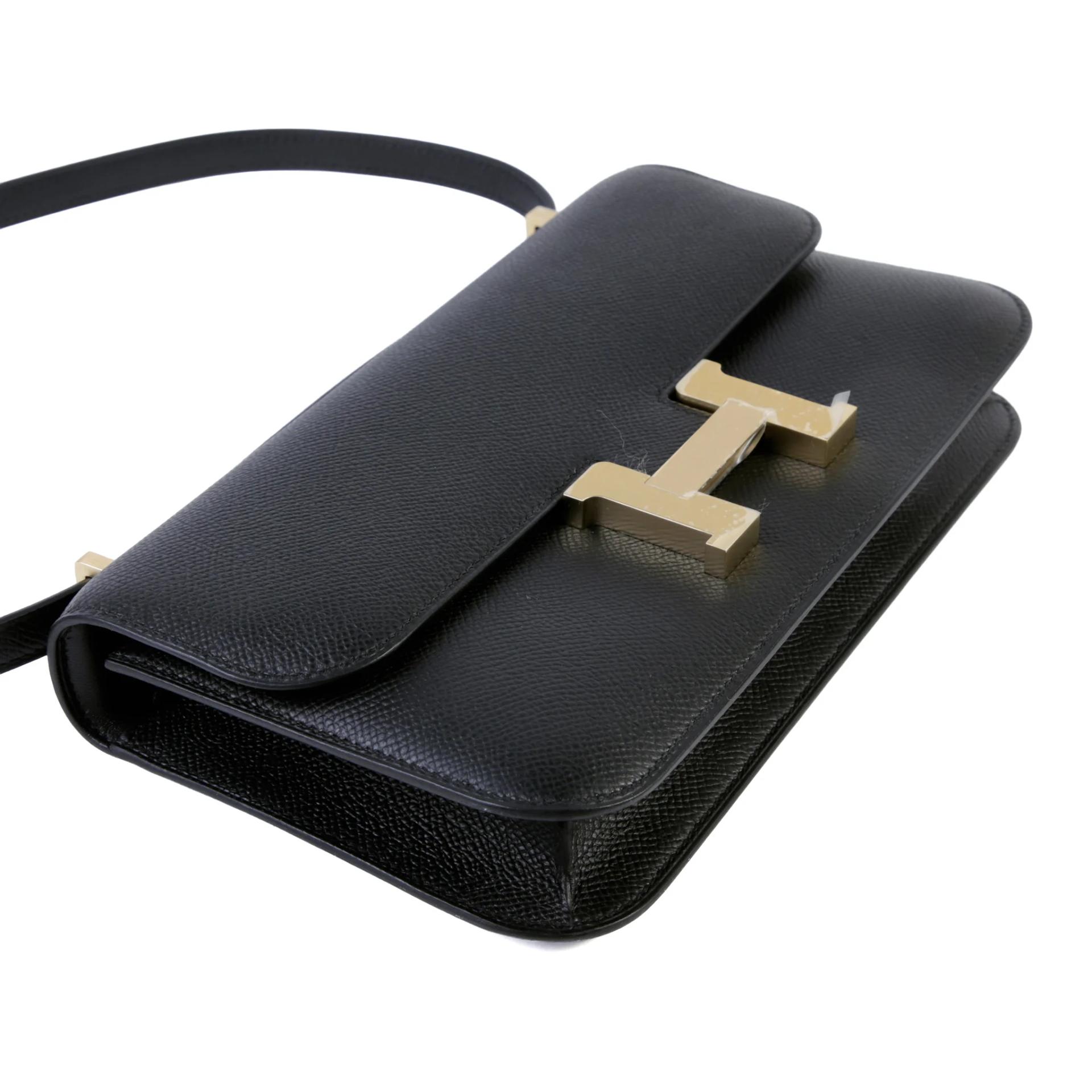 Brand New ( Rank N ) HERMÈS Constance Elan Noir (89) Epsom Brushed Permabrass hardware K (2025) - 4