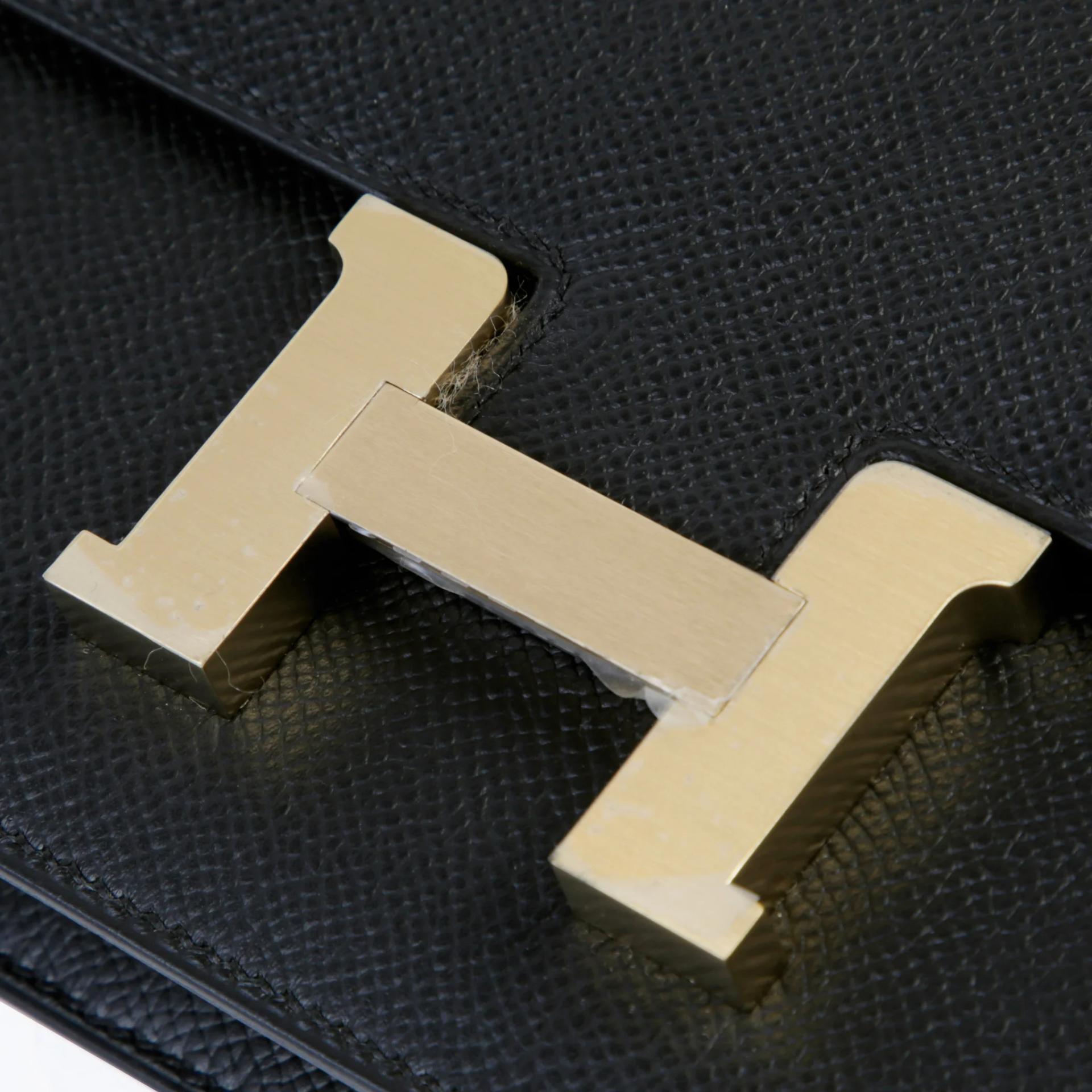 Brand New ( Rank N ) HERMÈS Constance Elan Noir (89) Epsom Brushed Permabrass hardware K (2025) - 8
