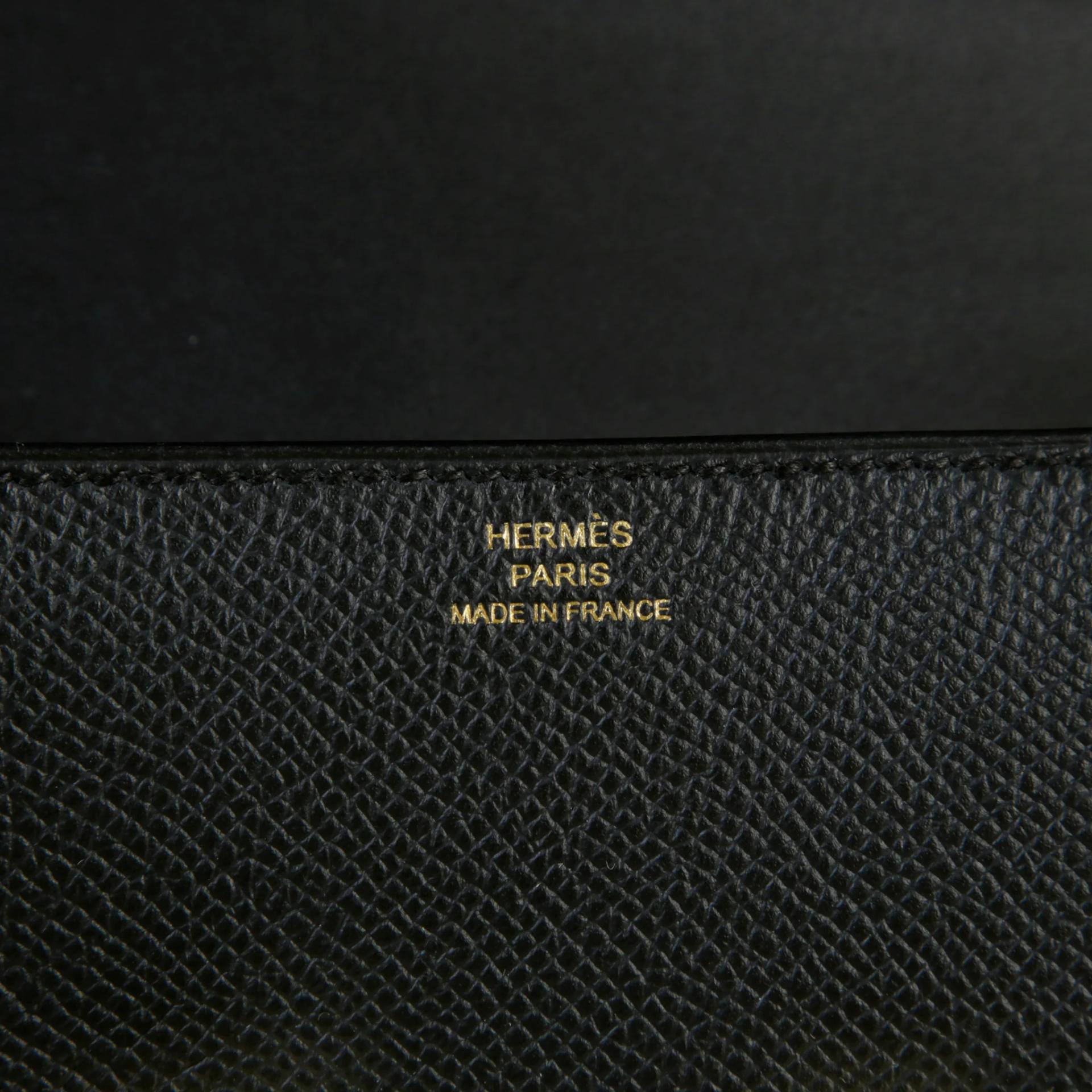 Brand New ( Rank N ) HERMÈS Constance Elan Noir (89) Epsom Brushed Permabrass hardware K (2025) - 10