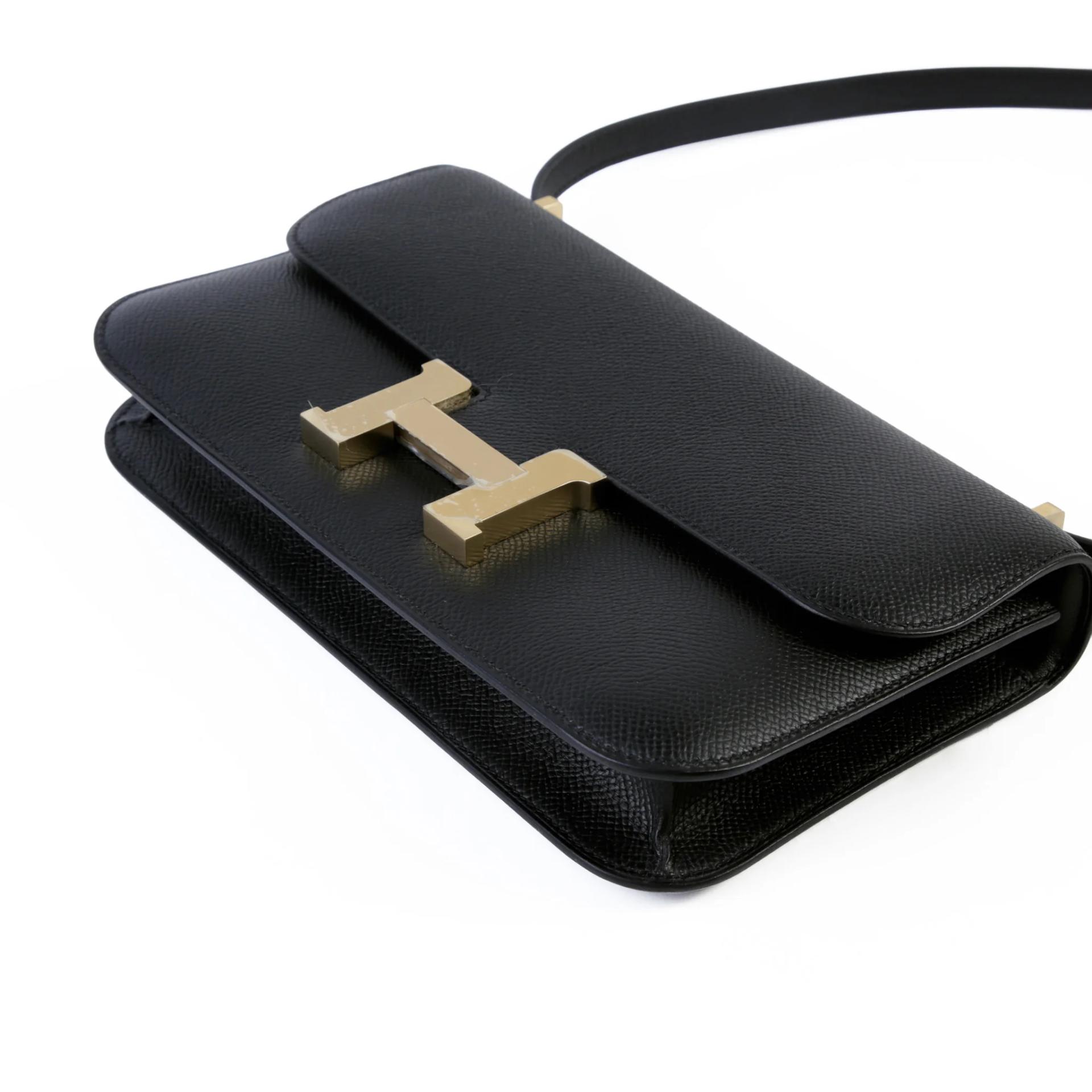 Brand New ( Rank N ) HERMÈS Constance Elan Noir (89) Epsom Brushed Permabrass hardware K (2025) - 5