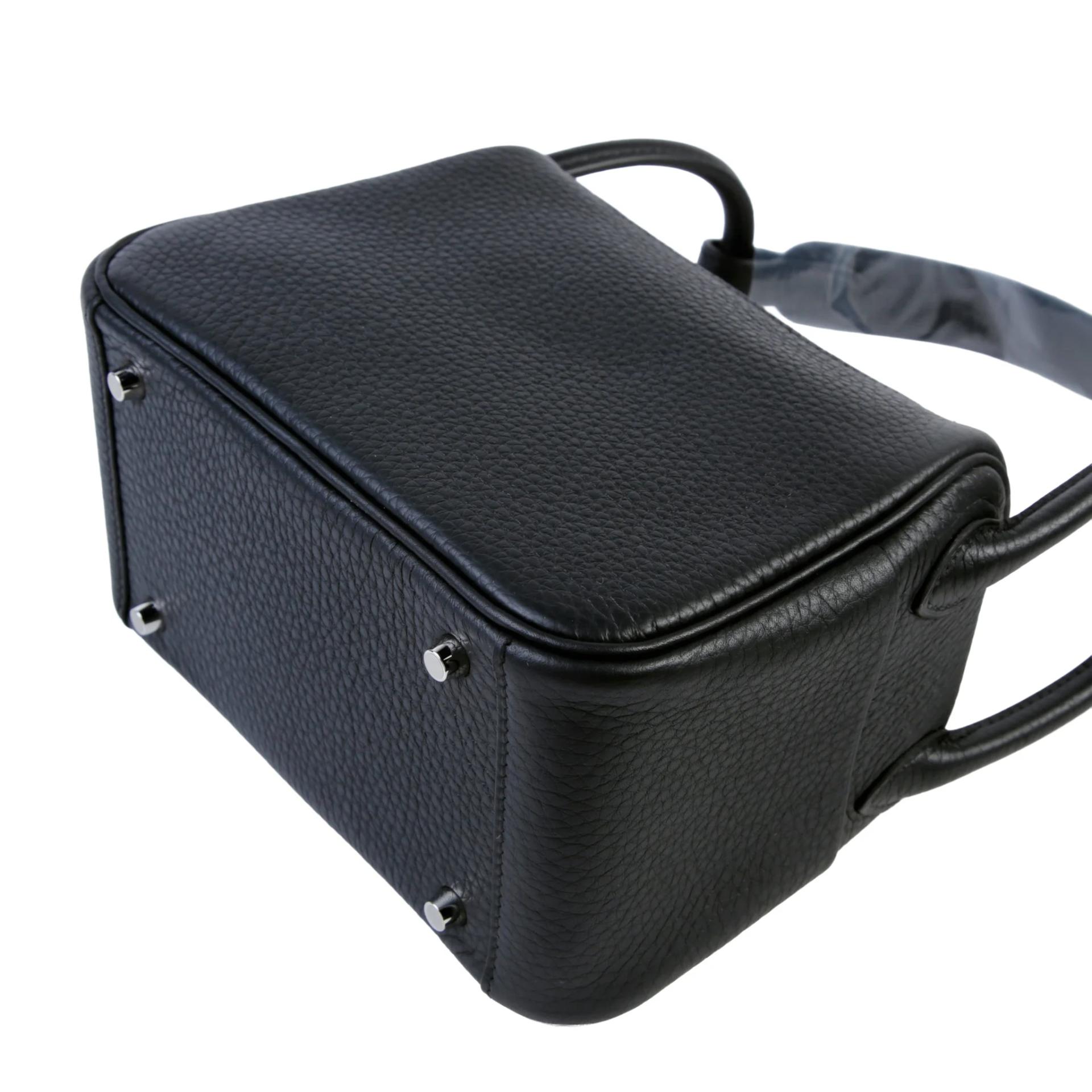 Brand New ( Rank N ) HERMÈS Mini Lindy Noir (89) Clemence Palladium hardware G (2026) - 7
