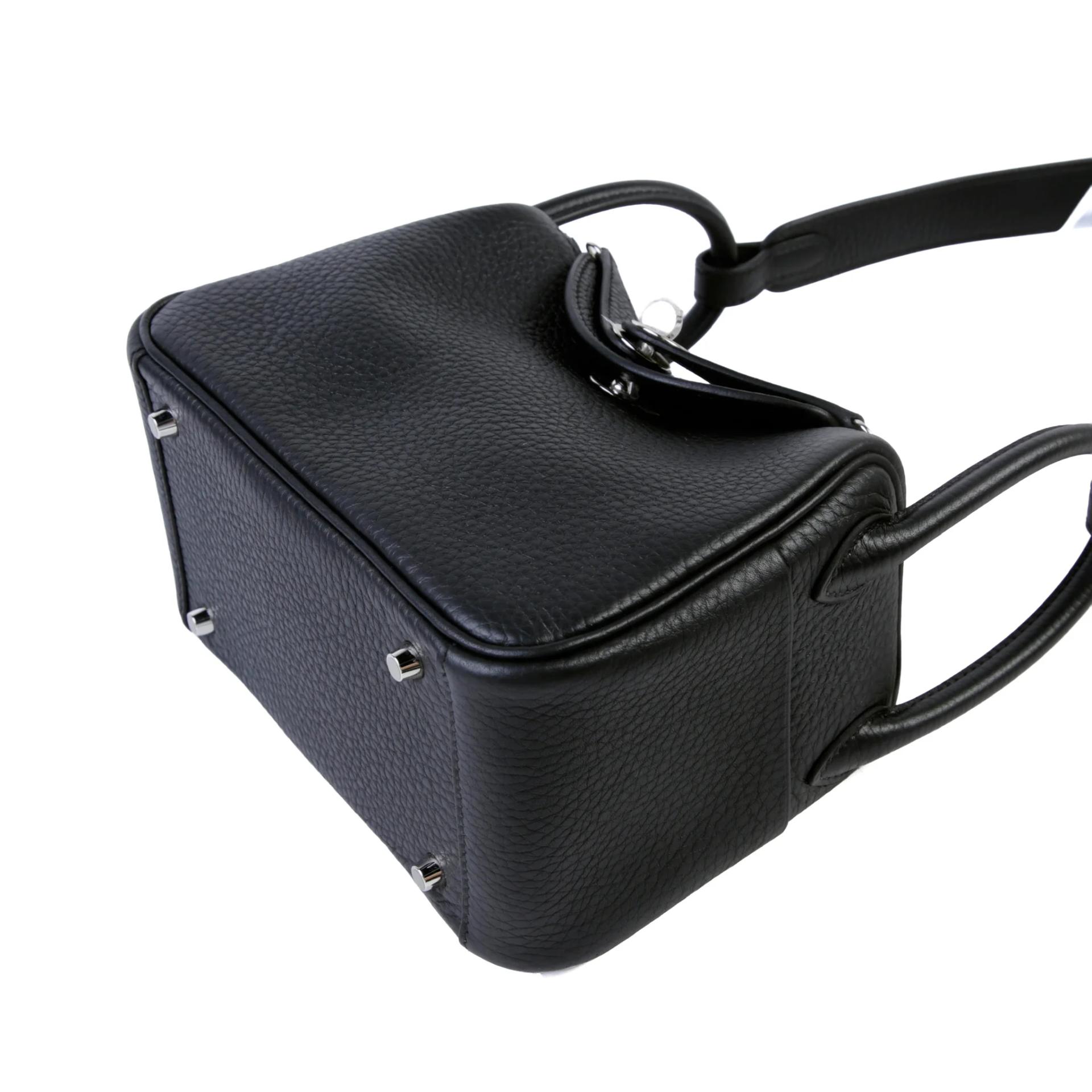 Brand New ( Rank N ) HERMÈS Mini Lindy Noir (89) Clemence Palladium hardware G (2026) - 5