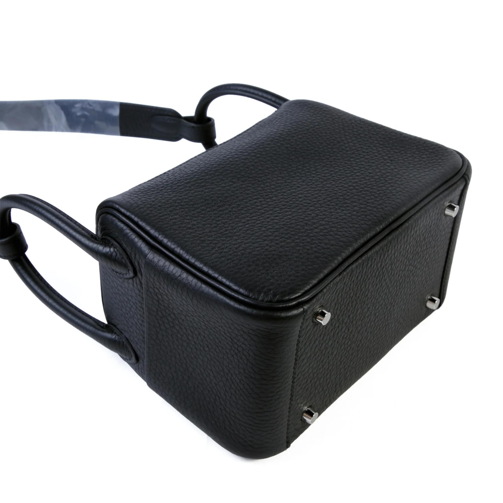 Brand New ( Rank N ) HERMÈS Mini Lindy Noir (89) Clemence Palladium hardware G (2026) - 6