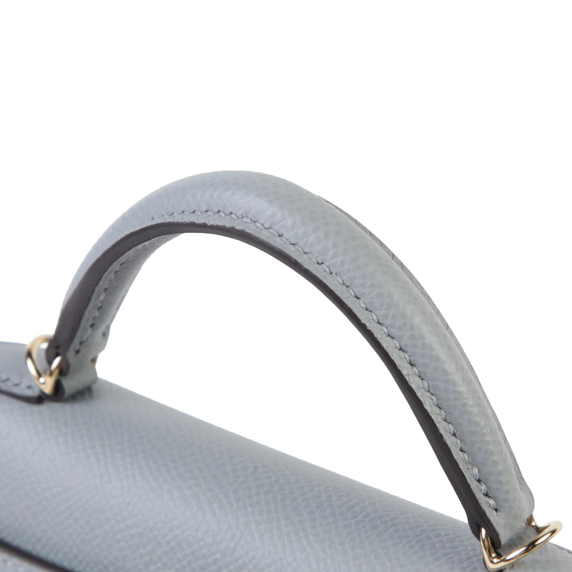 Brand New ( Rank N ) HERMÈS Mini Kelly II Gris Pantin (P0) Epsom Permabrass hardware G (2026) - 3