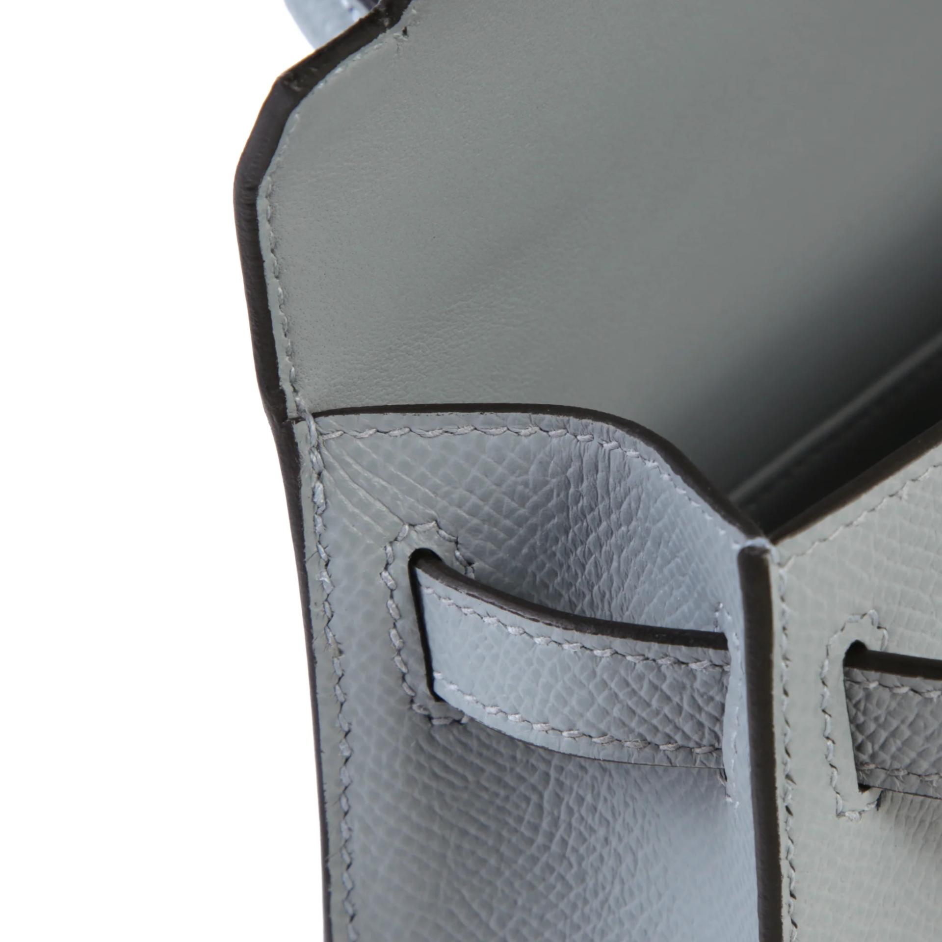 Brand New ( Rank N ) HERMÈS Mini Kelly II Gris Pantin (P0) Epsom Permabrass hardware G (2026) - 12