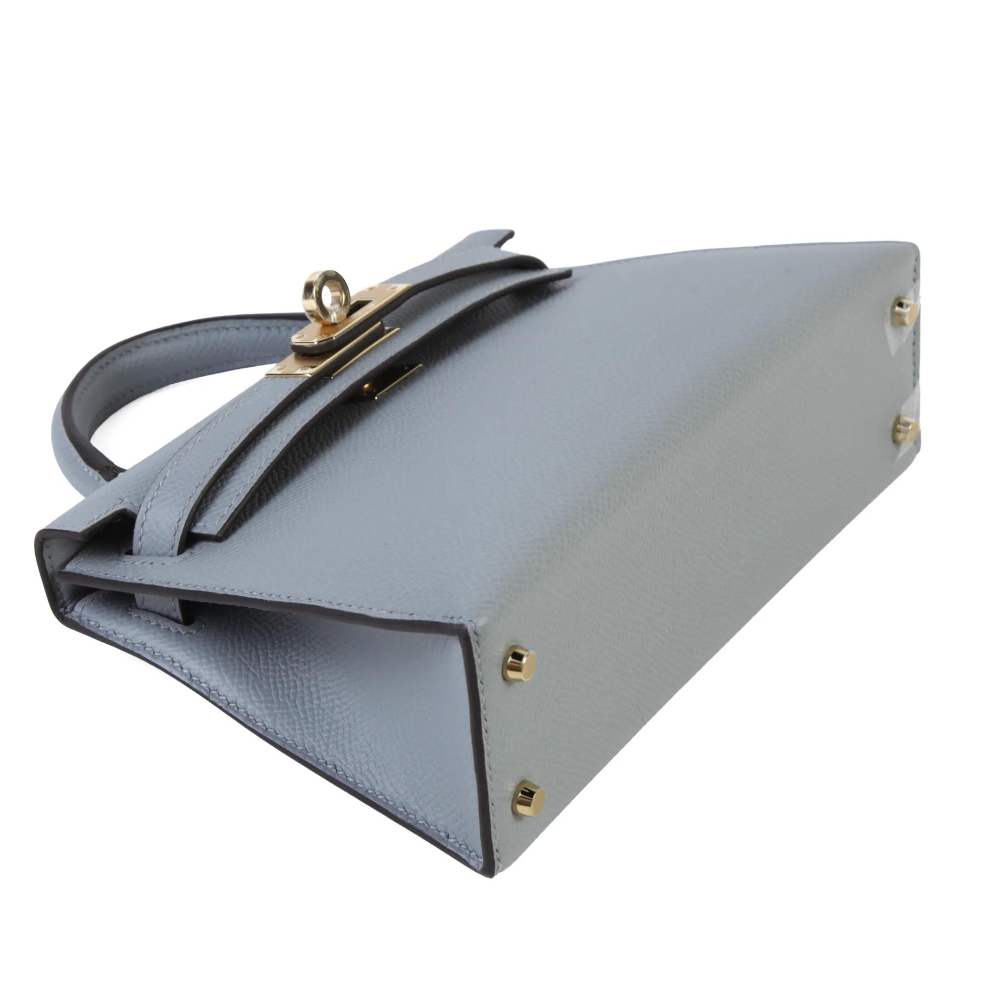 Brand New ( Rank N ) HERMÈS Mini Kelly II Gris Pantin (P0) Epsom Permabrass hardware G (2026) - 4