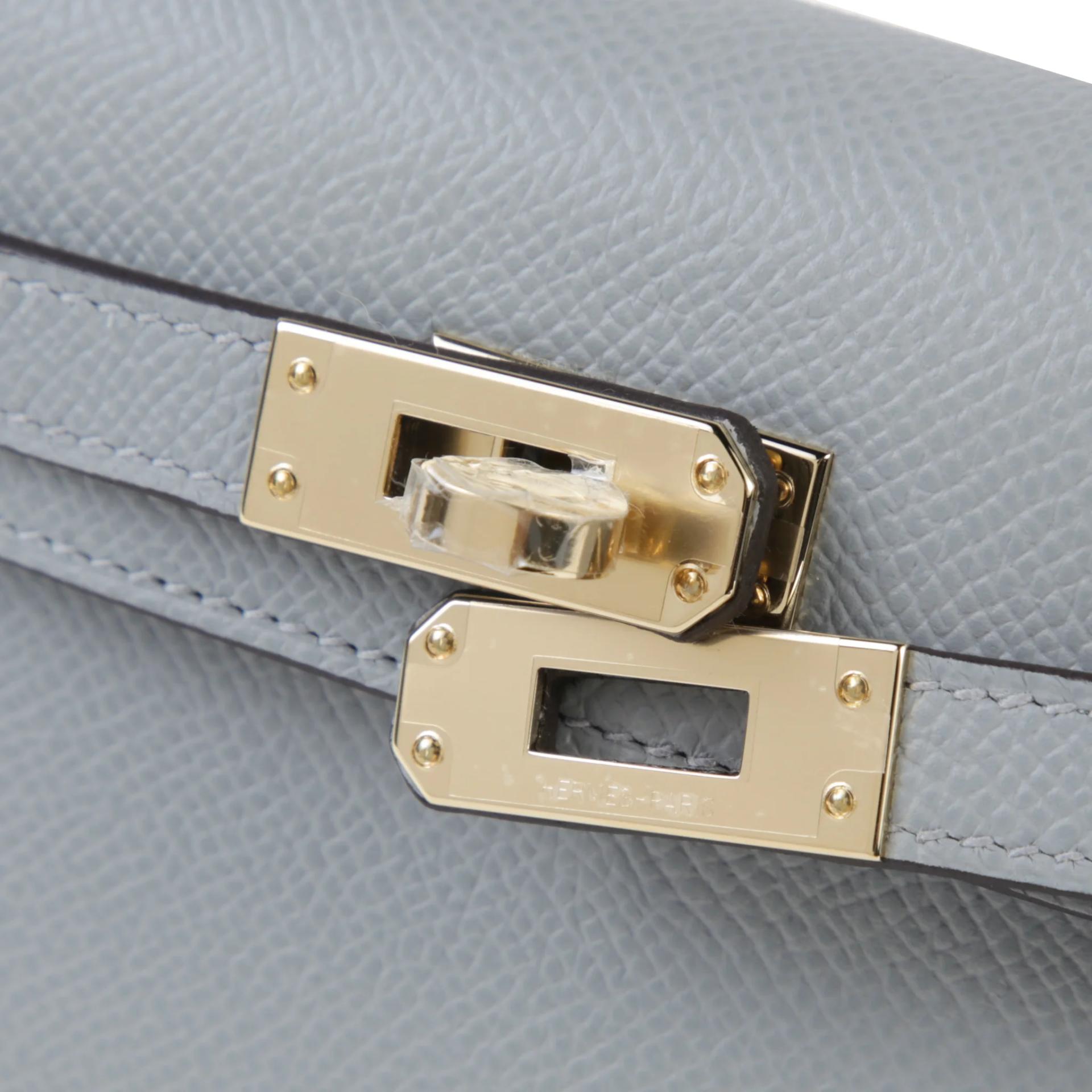 Brand New ( Rank N ) HERMÈS Mini Kelly II Gris Pantin (P0) Epsom Permabrass hardware G (2026) - 8