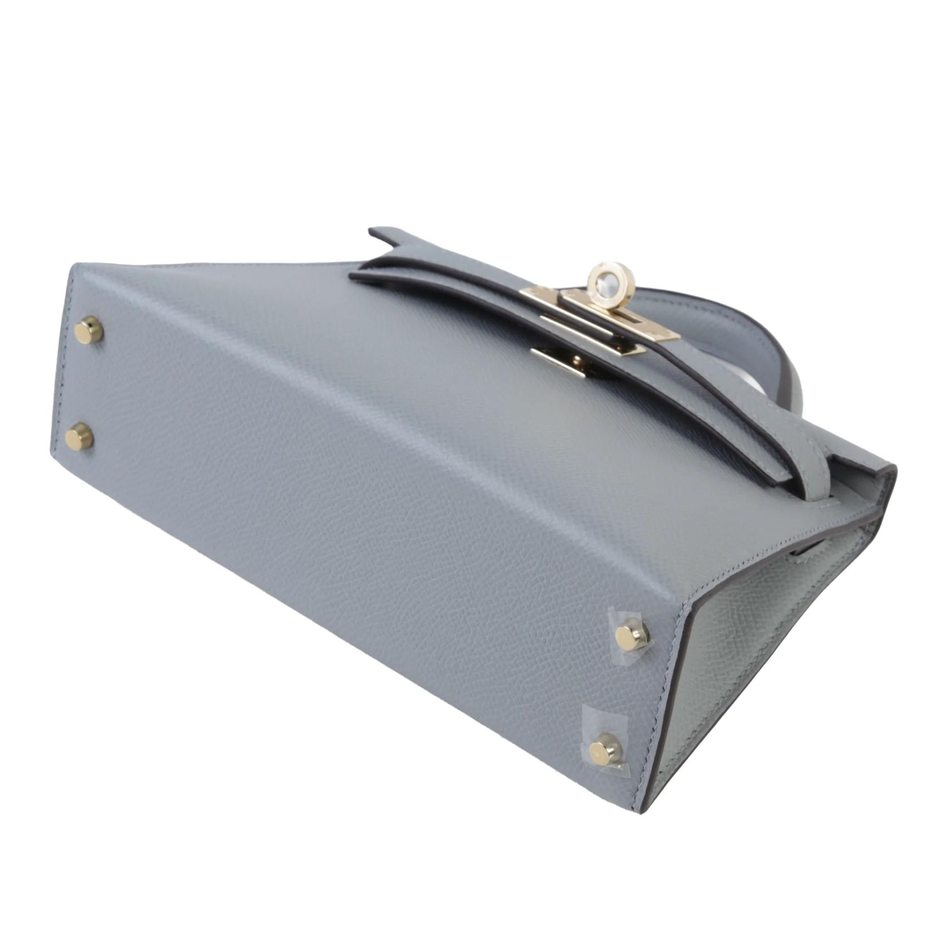 Brand New ( Rank N ) HERMÈS Mini Kelly II Gris Pantin (P0) Epsom Permabrass hardware G (2026) - 5
