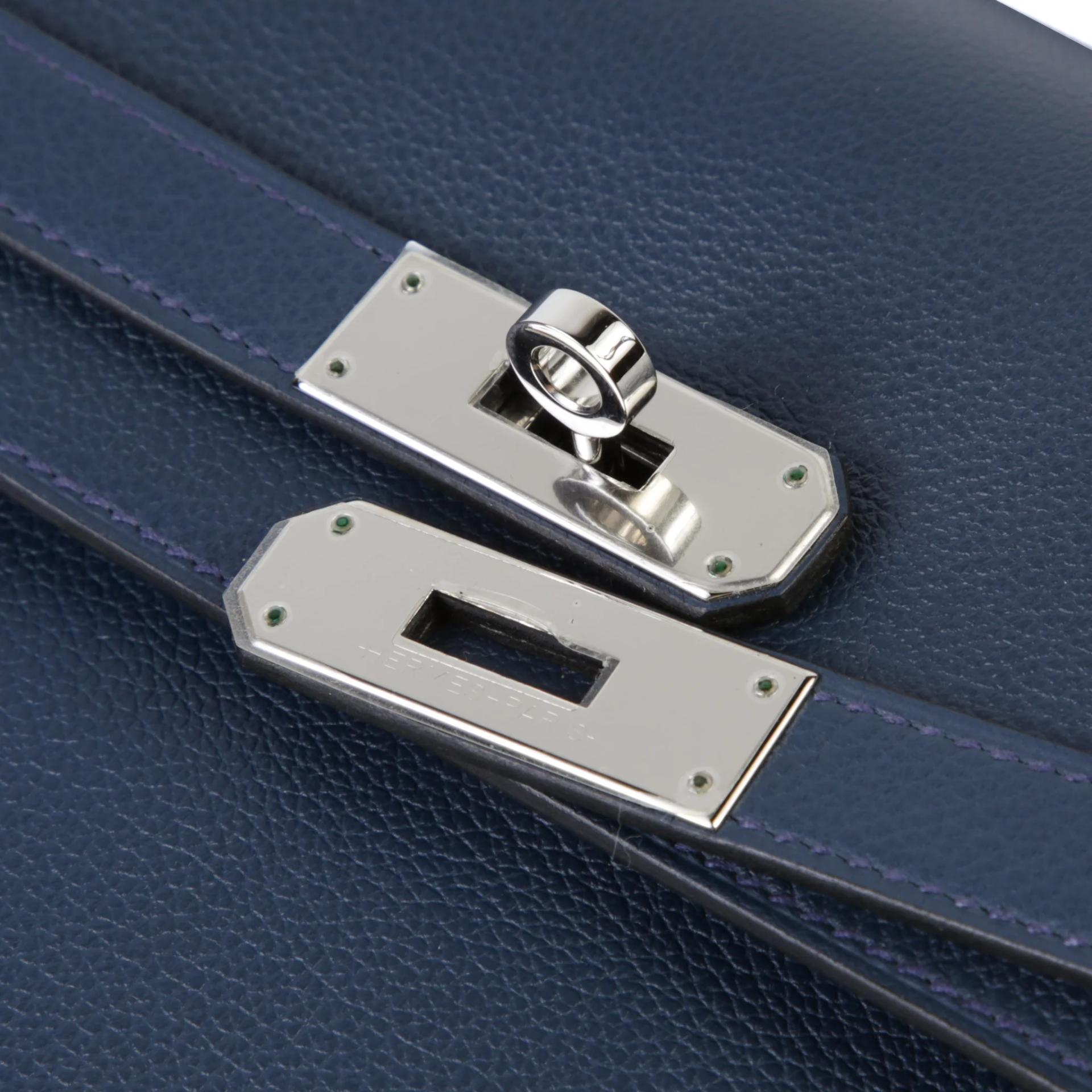 Unused ( Rank NS ) HERMÈS Kelly depeches 36 Bleu de Malte (7L) Evercolor Palladium hardware Y (2020) - 8