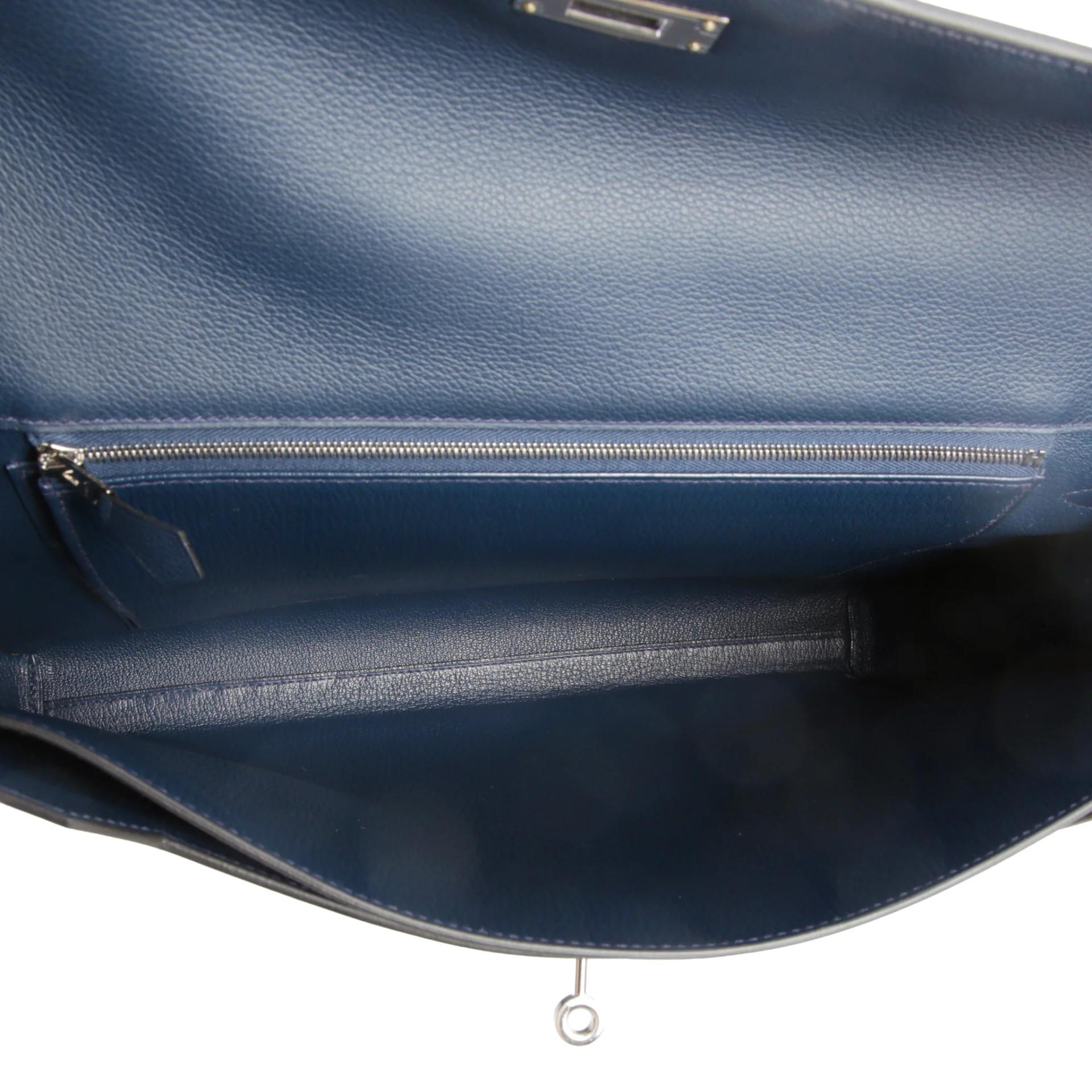 Unused ( Rank NS ) HERMÈS Kelly depeches 36 Bleu de Malte (7L) Evercolor Palladium hardware Y (2020) - 12