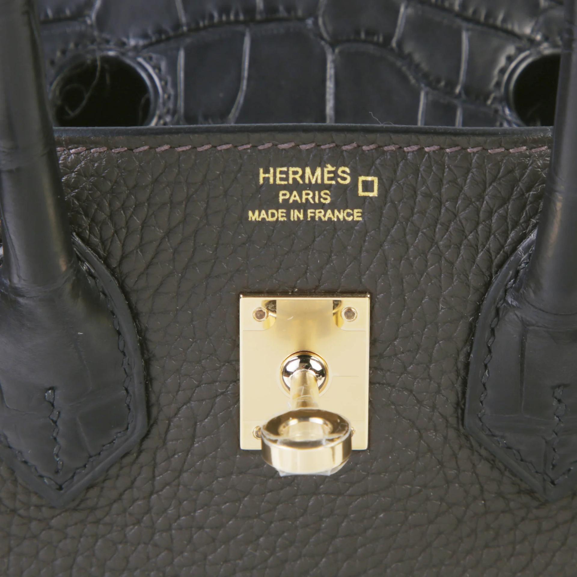 全新 HERMÈS 爱马仕 Birkin 25 Touch T3 枣棕色 Bai Brun □ 短吻鳄 雾面 Togo小牛皮 香槟金扣 K刻 2025年 - 9