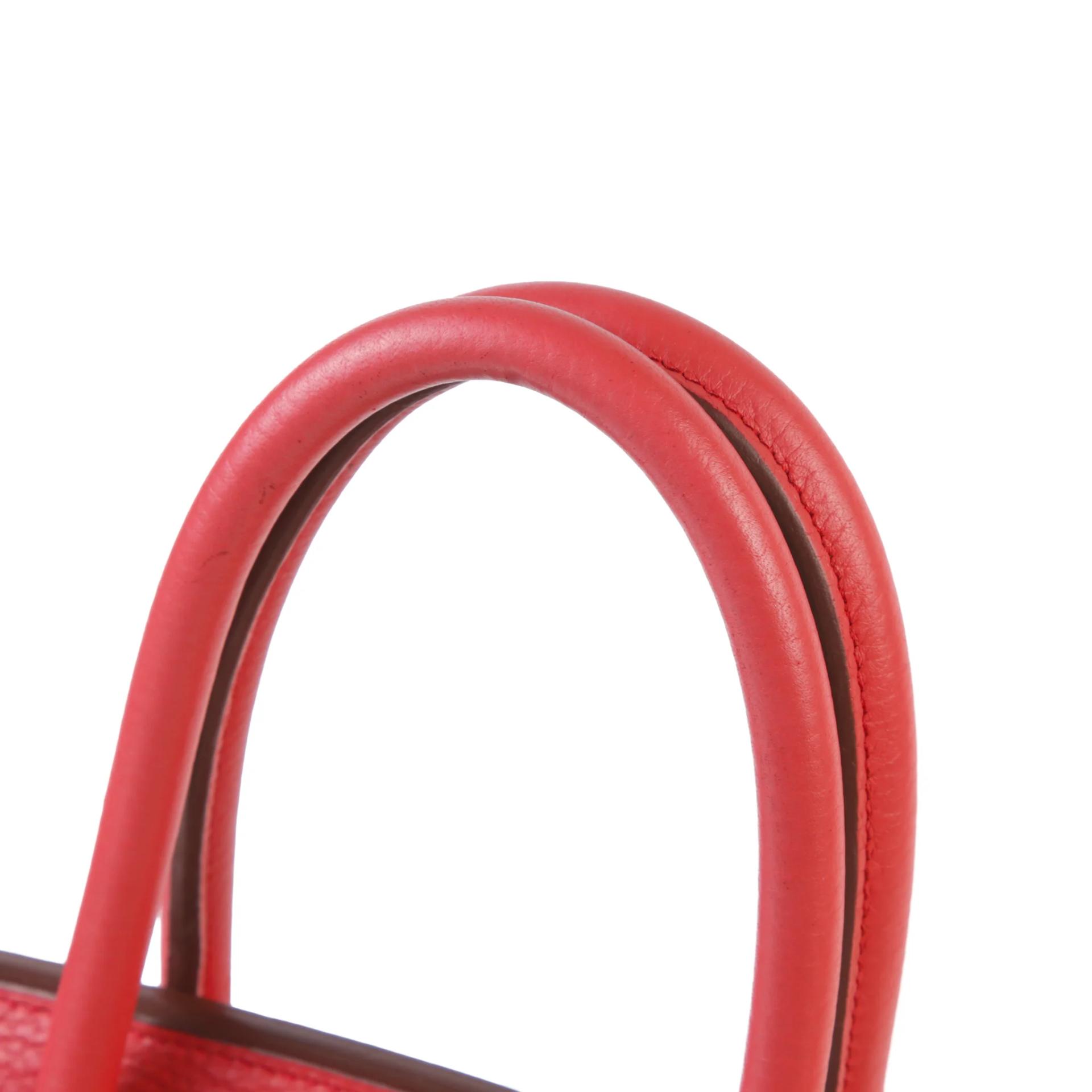 Very Good ( Rank A) HERMÈS Birkin 30 Bougainvillea (A5) Clemence Palladium hardware Square N (2010) - 3