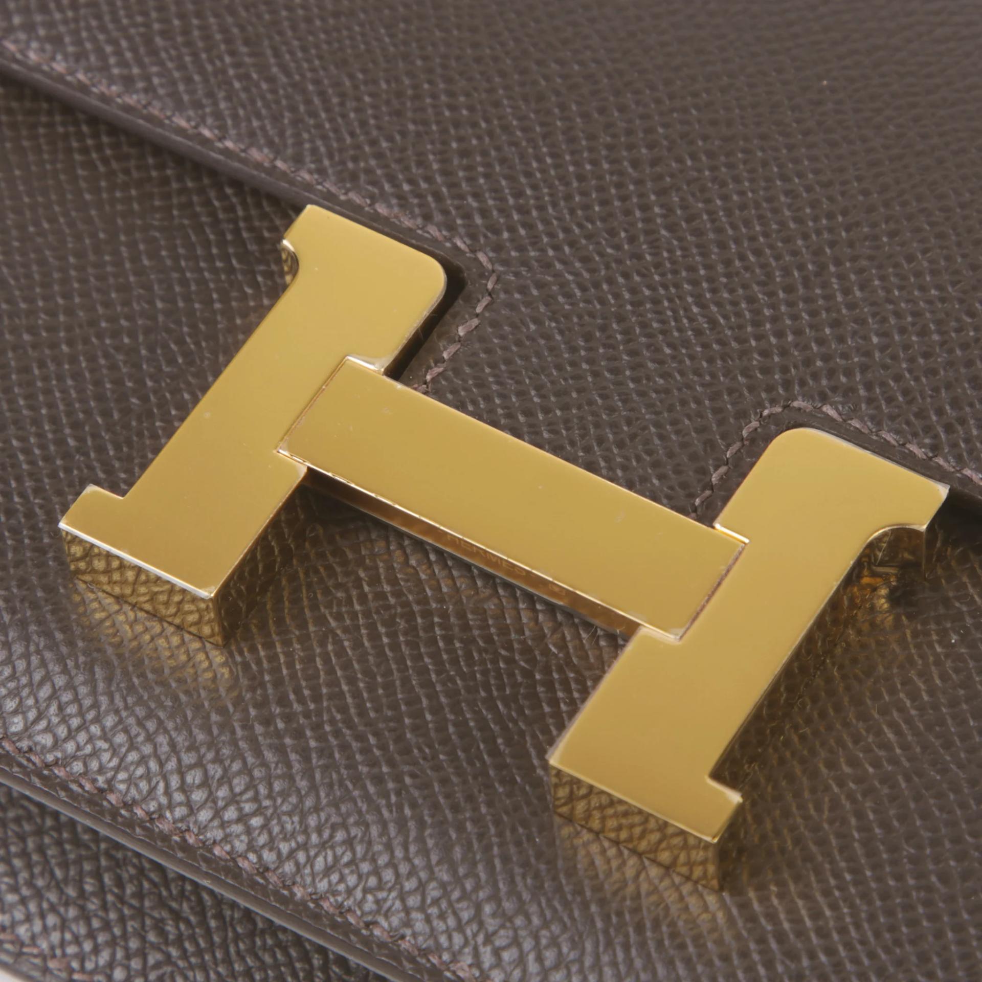 Brand New ( Rank N ) HERMÈS Constance Elan 2024 Bai Brun（T3） Epsom Gold hardware G (2026) - 8