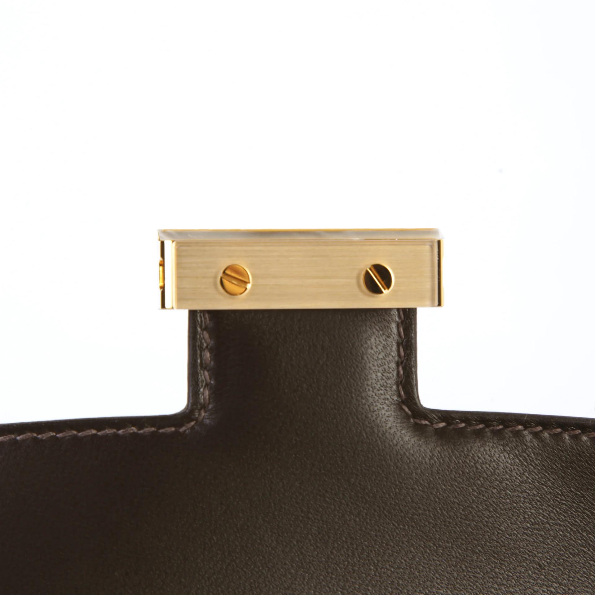 Brand New ( Rank N ) HERMÈS Constance Elan 2024 Bai Brun（T3） Epsom Gold hardware G (2026) - 9