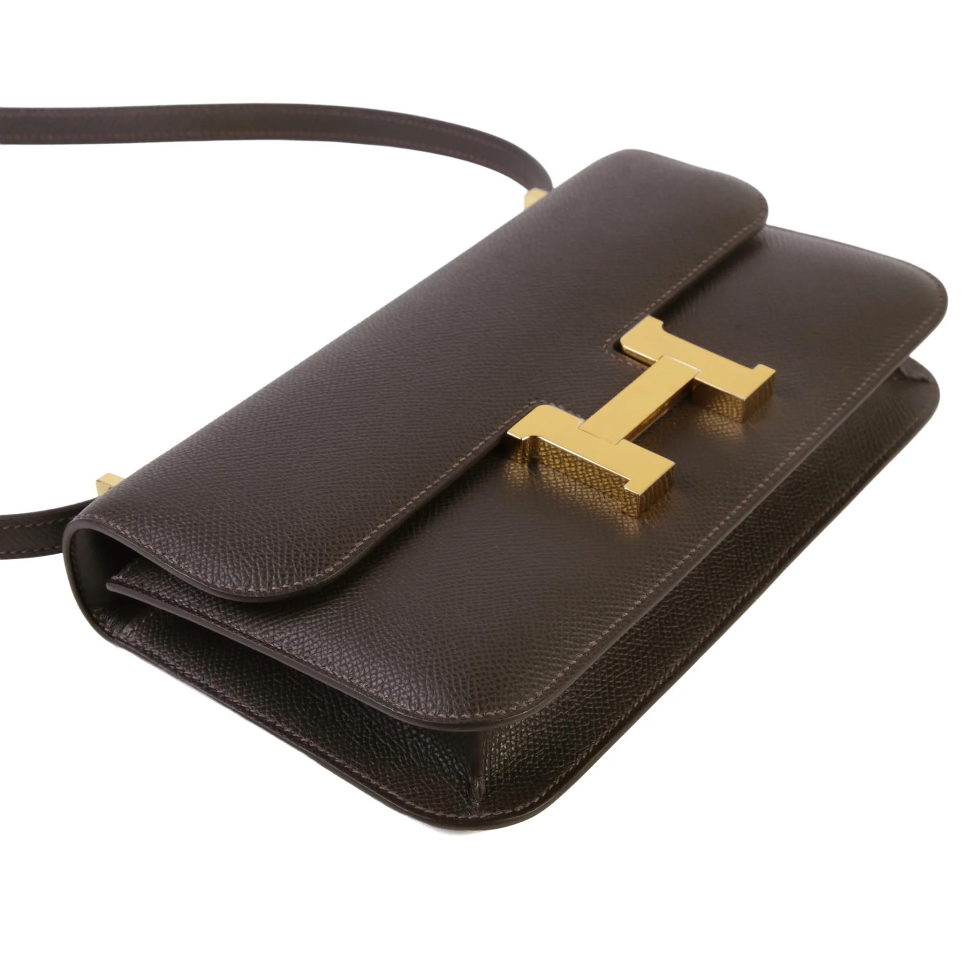 Brand New ( Rank N ) HERMÈS Constance Elan 2024 Bai Brun（T3） Epsom Gold hardware G (2026) - 4