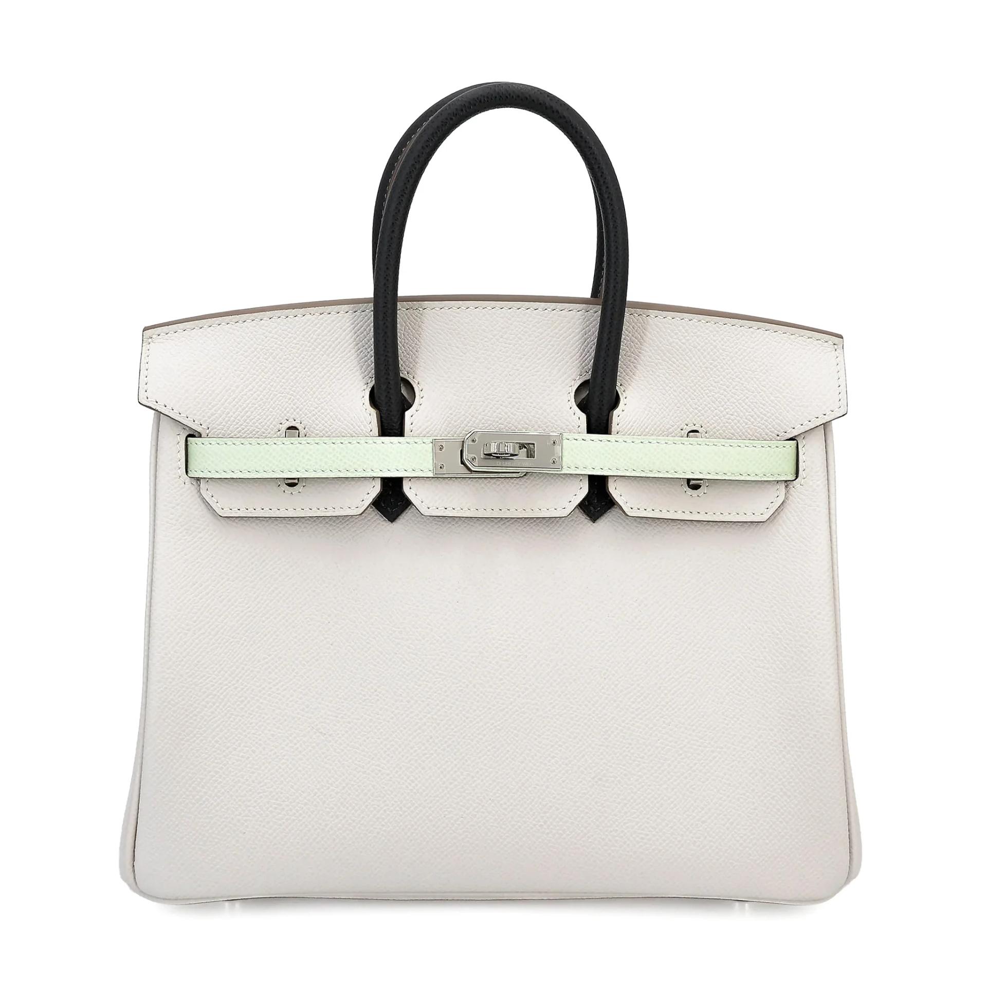 Birkin 25 M4 奶灰色 Gris Pale 0S 气泡绿 Vert Fizz 88 石墨灰 Graphite