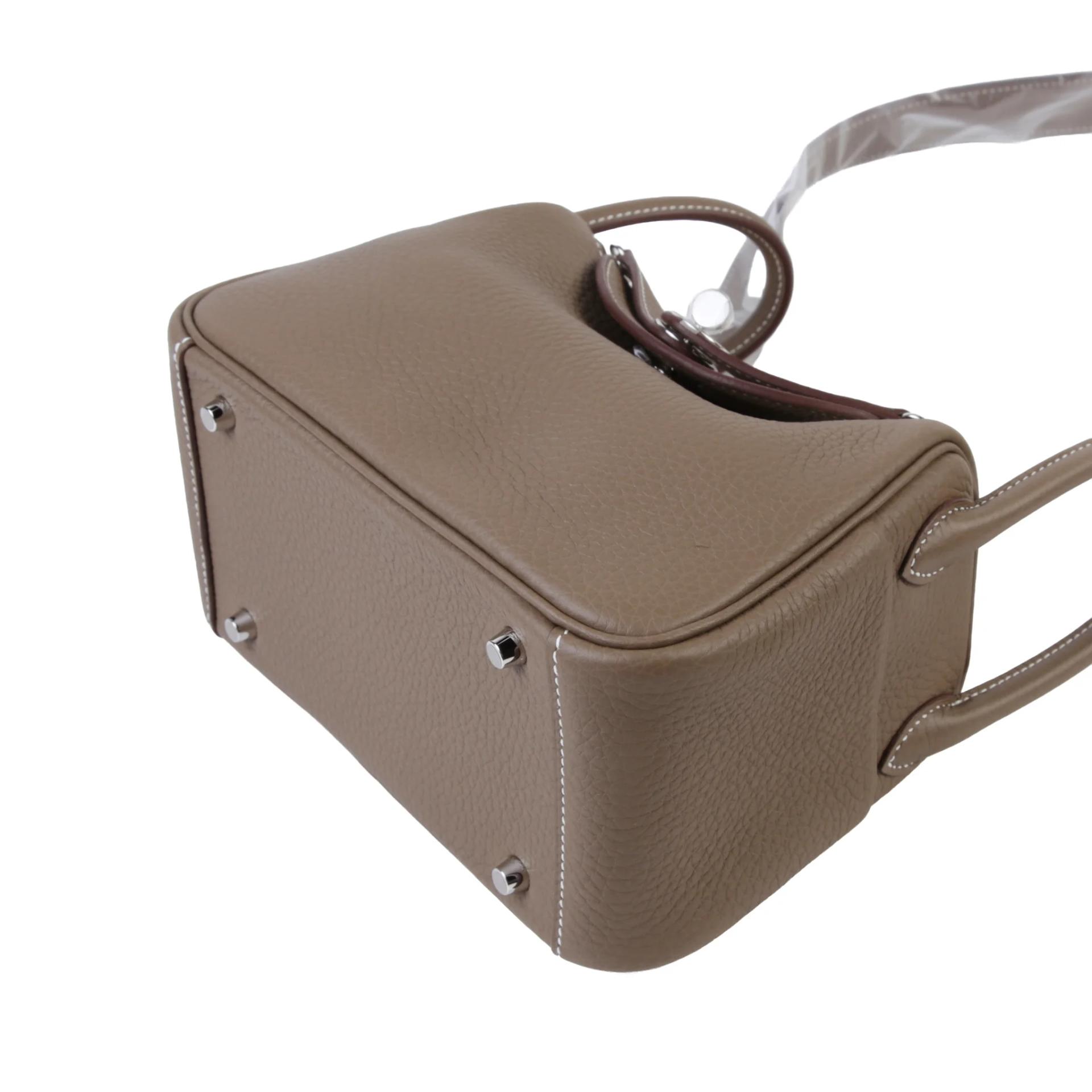 Brand New ( Rank N ) HERMÈS Mini Lindy Etoupe (18) Clemence Palladium hardware G (2026) - 5
