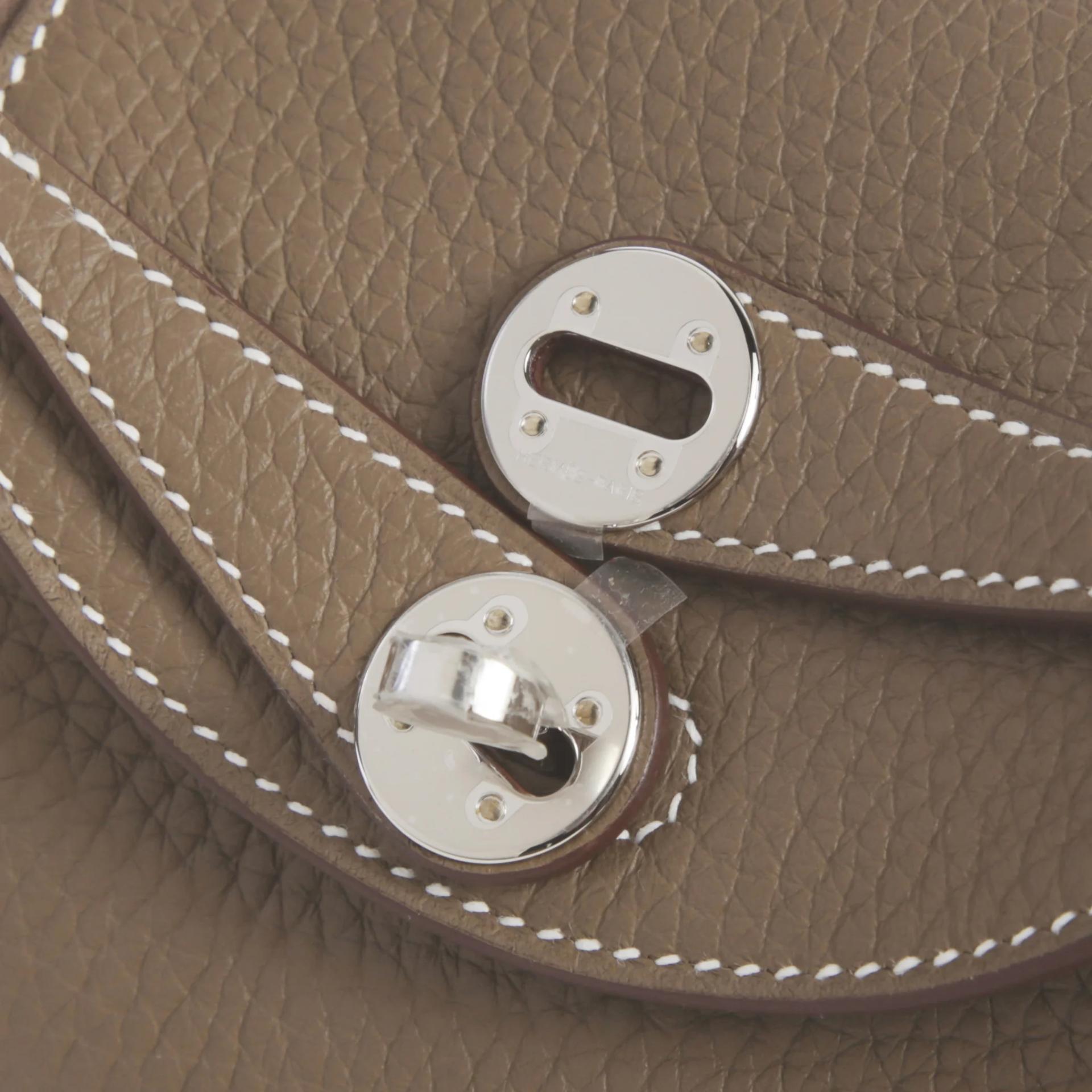 Brand New ( Rank N ) HERMÈS Mini Lindy Etoupe (18) Clemence Palladium hardware G (2026) - 8