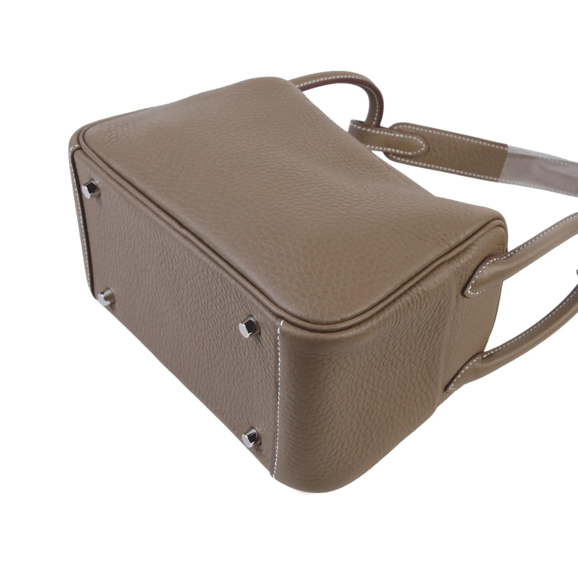 Brand New ( Rank N ) HERMÈS Mini Lindy Etoupe (18) Clemence Palladium hardware G (2026) - 7