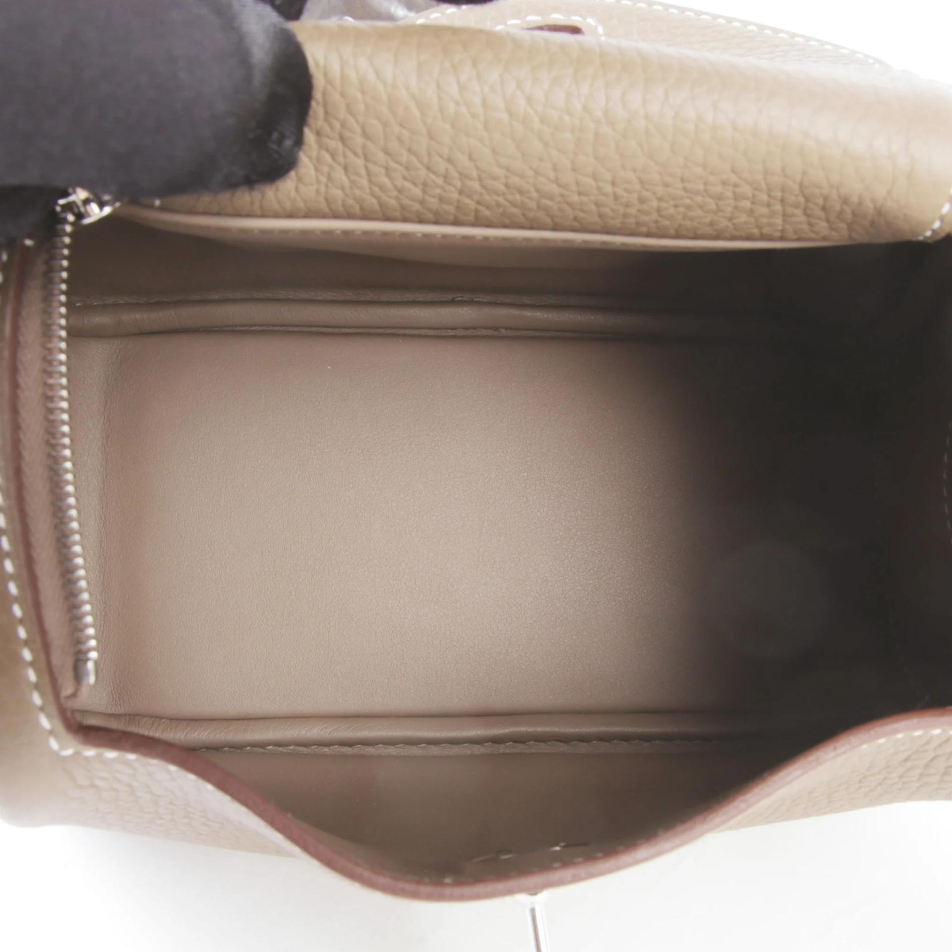 Brand New ( Rank N ) HERMÈS Mini Lindy Etoupe (18) Clemence Palladium hardware G (2026) - 9
