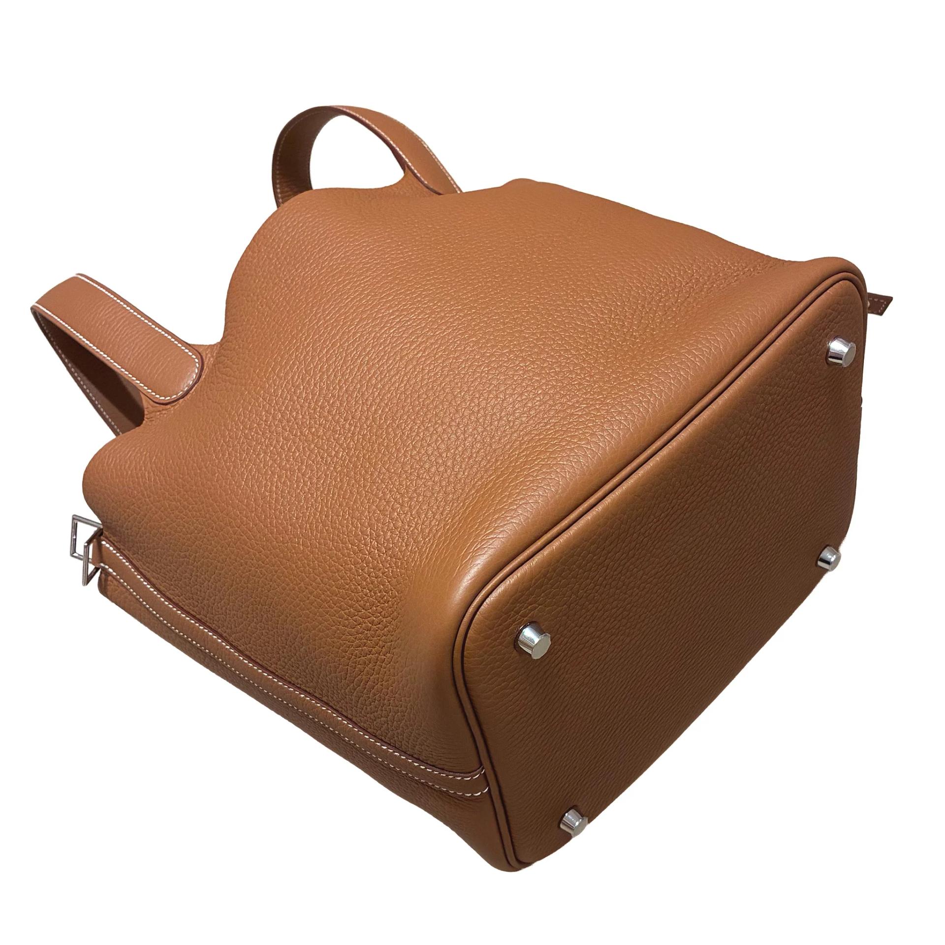 Brand New ( Rank N ) HERMÈS Picotin Lock MM Gold (37) Clemence Palladium hardware G (2026) - 8