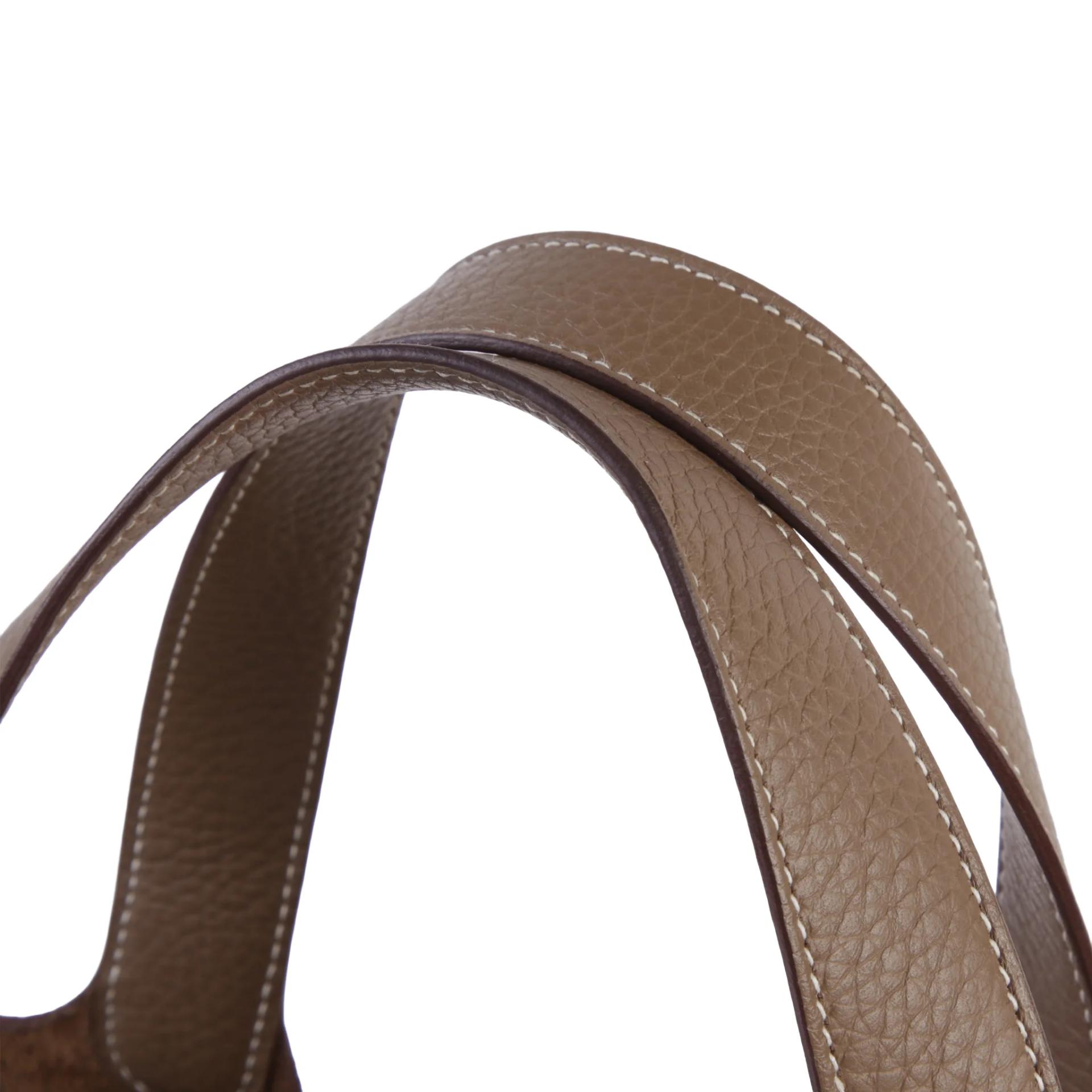 Very Good ( Rank A) HERMÈS Picotin Lock MM Etoupe (18) Clemence Gold hardware W (2024) - 3
