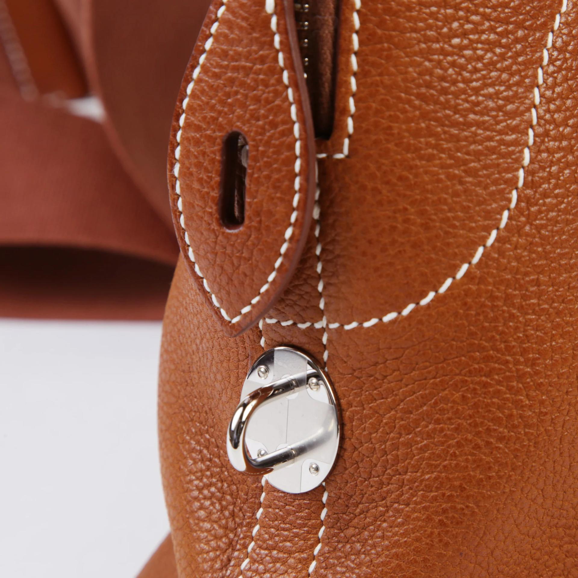 Excellent ( Rank SA ) HERMÈS Bolide Messenger Fauve (34) Barenia Faubourg Palladium hardware K (2025) - 8
