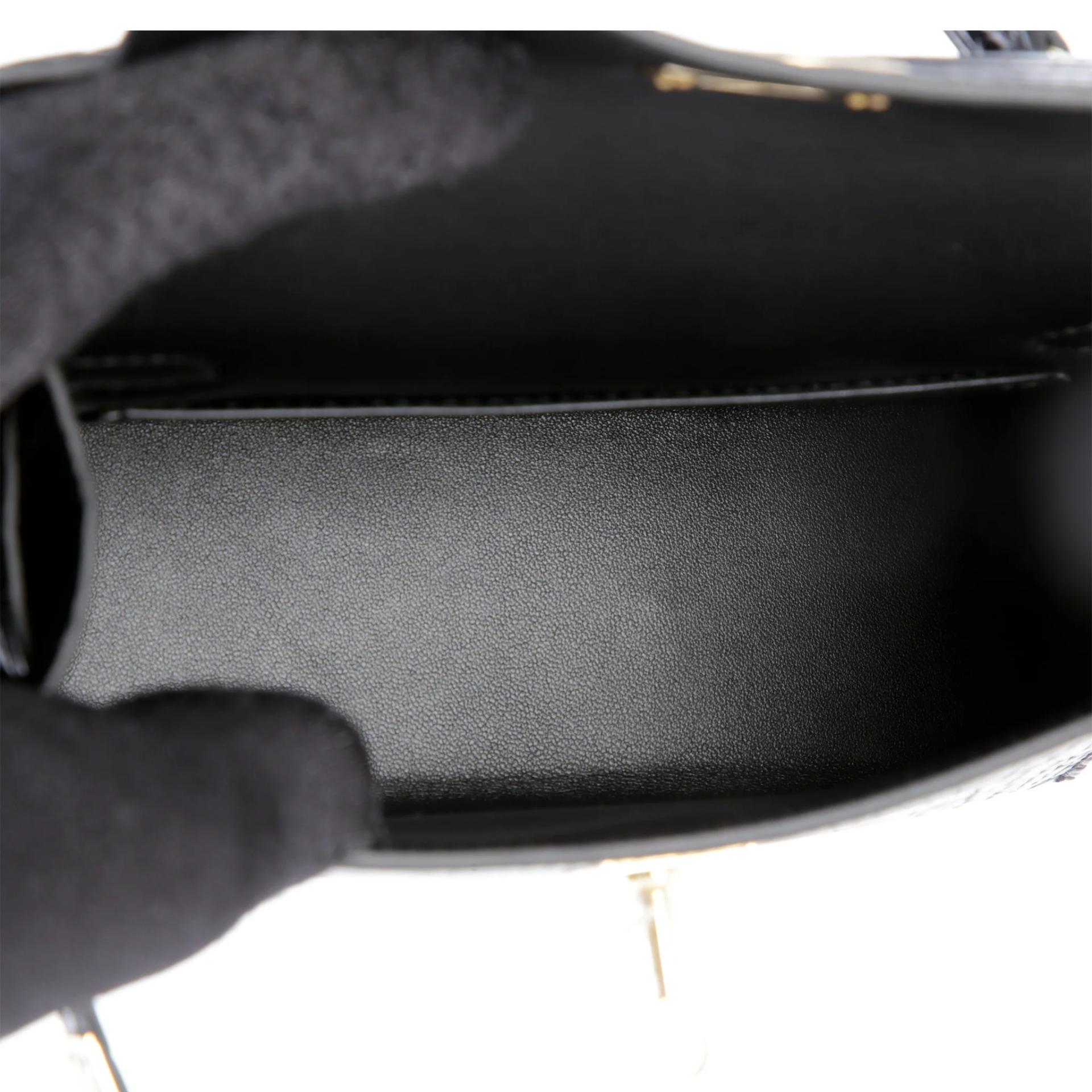 Unused ( Rank NS ) HERMÈS Mini Kelly II Noir (89) Matte Alligator Permabrass hardware G (2026) - 10