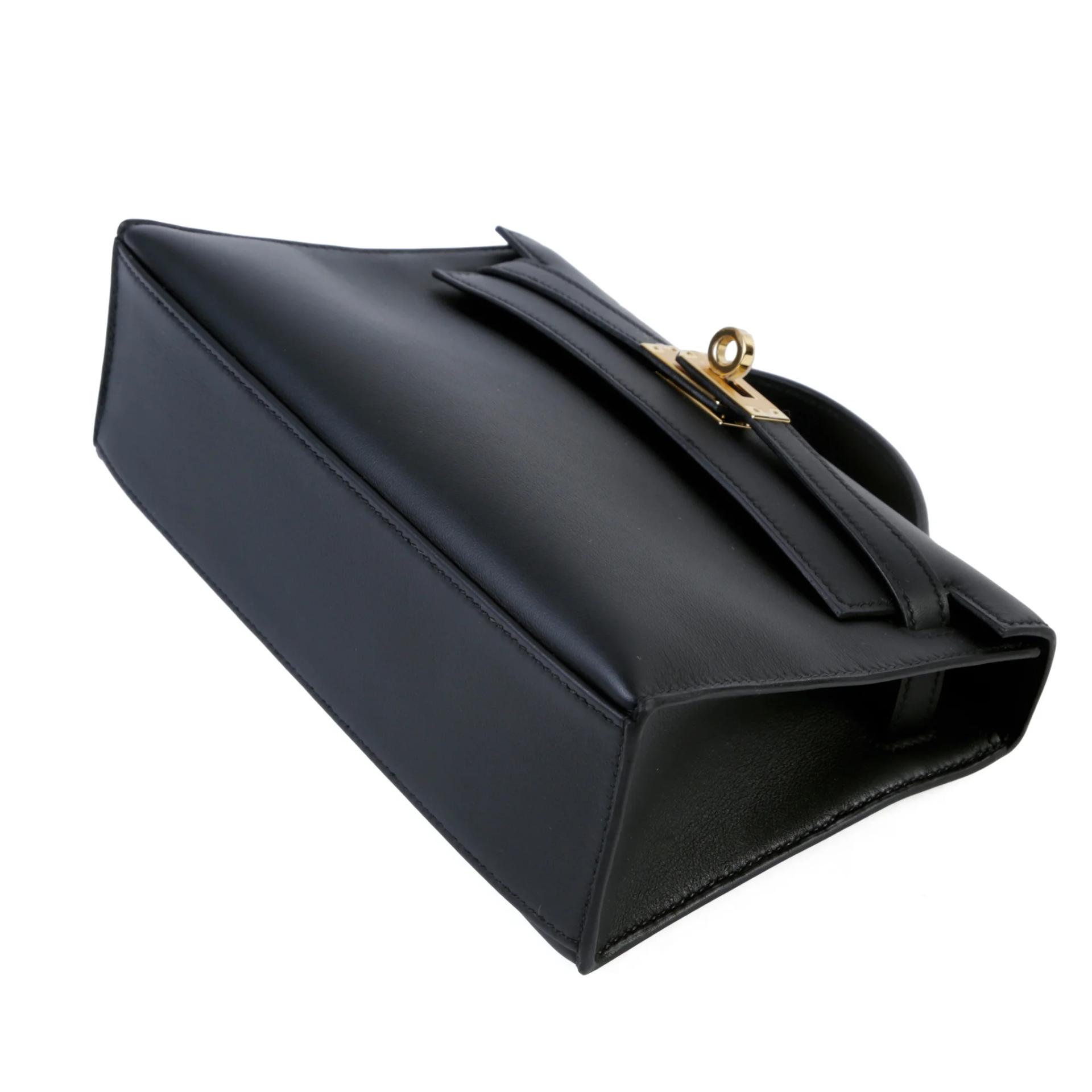 Brand New ( Rank N ) HERMÈS Kelly Pochette Noir (89) Swift Gold hardware G (2026) - 5