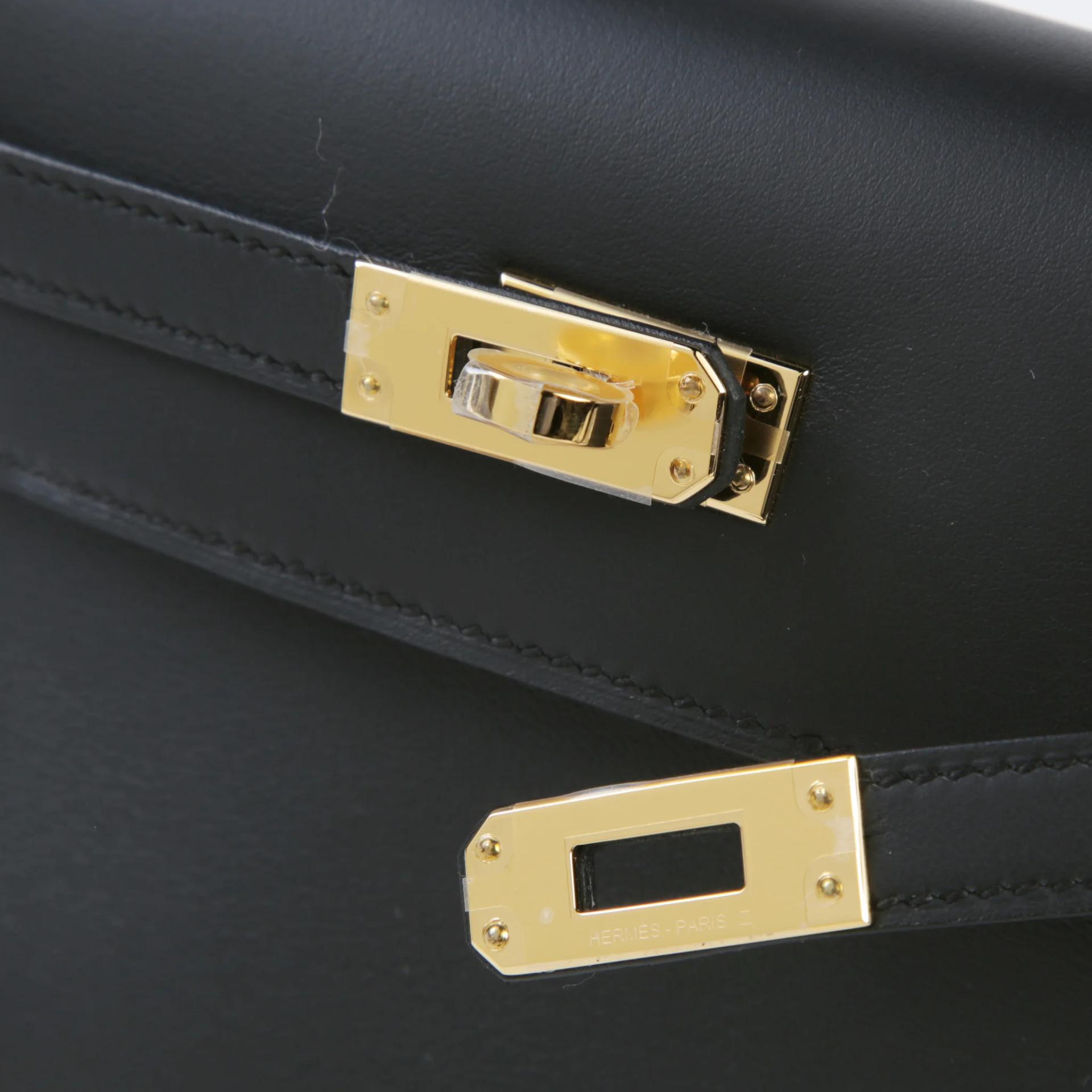 Brand New ( Rank N ) HERMÈS Kelly Pochette Noir (89) Swift Gold hardware G (2026) - 8