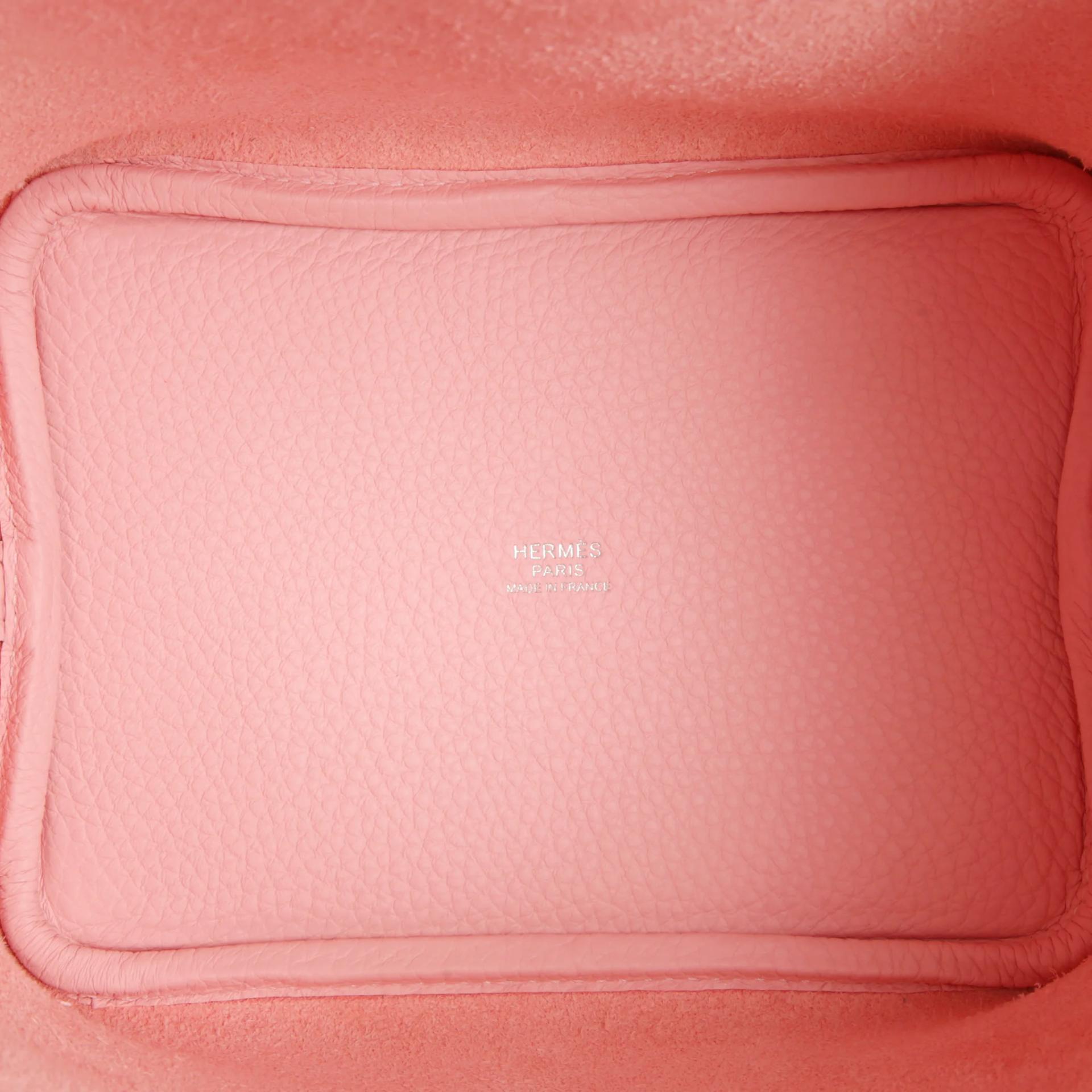 Brand New ( Rank N ) HERMÈS Picotin Lock PM Rose Sakura (3Q) Clemence Palladium hardware G (2026) - 10