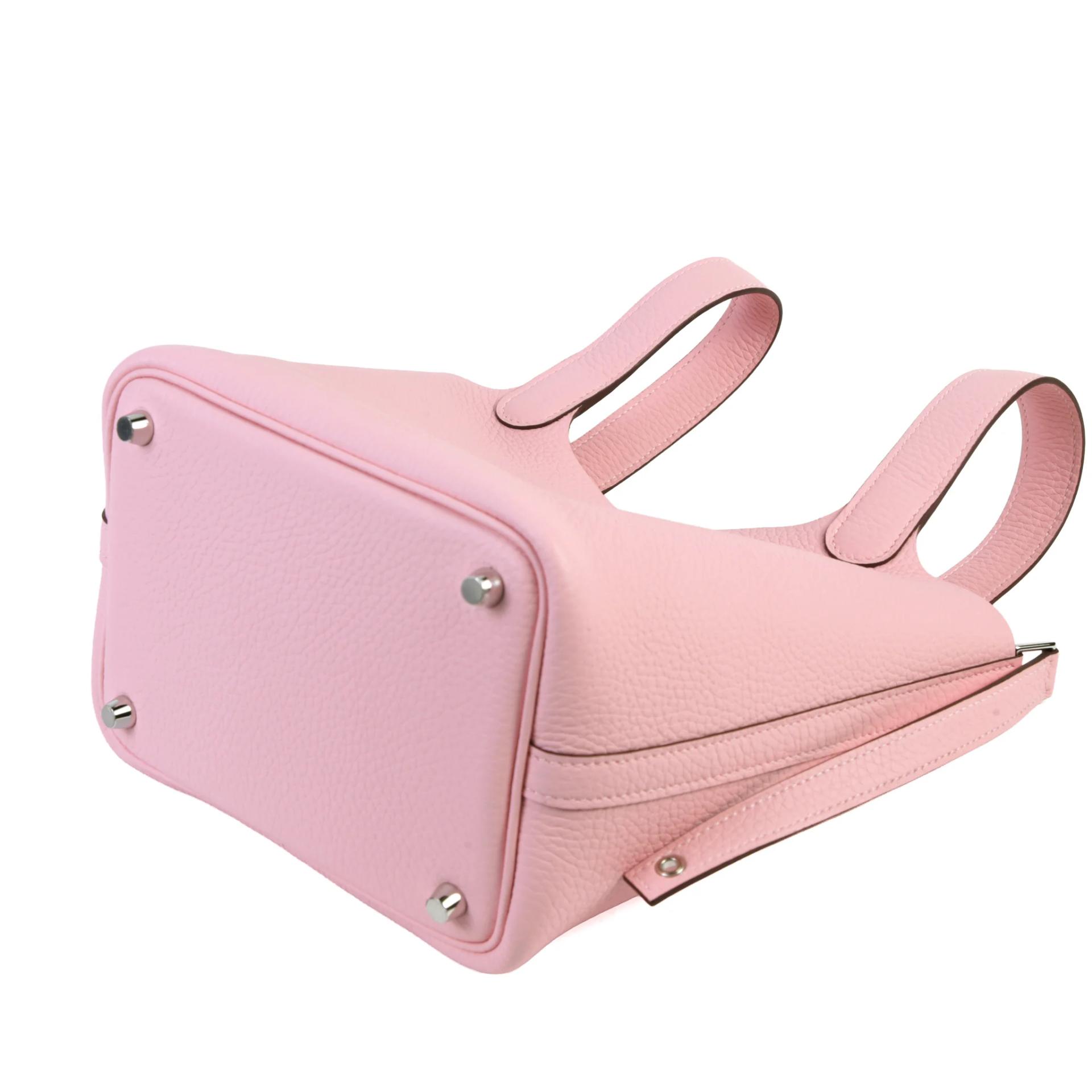 Brand New ( Rank N ) HERMÈS Picotin Lock PM Rose Sakura (3Q) Clemence Palladium hardware G (2026) - 9