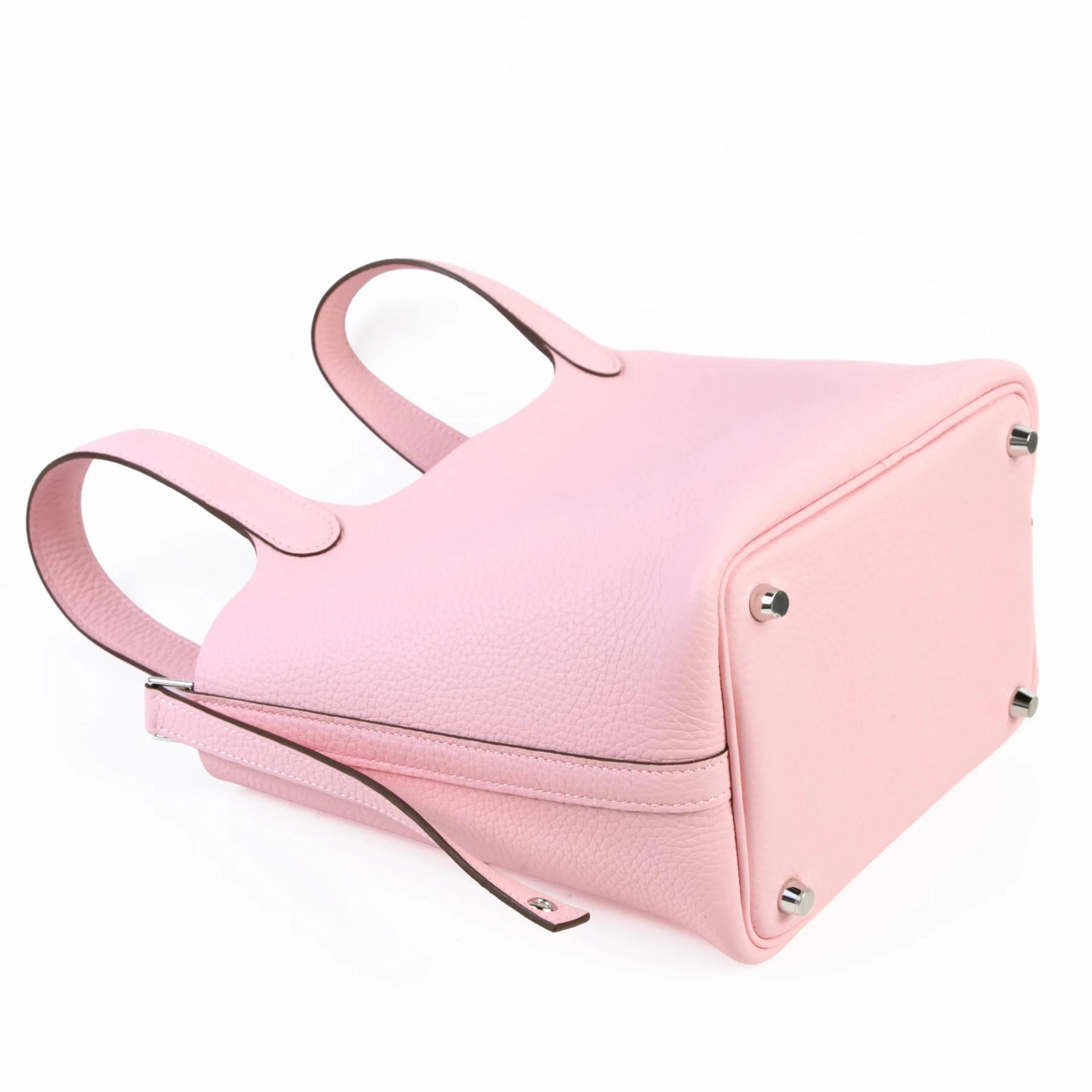 Brand New ( Rank N ) HERMÈS Picotin Lock PM Rose Sakura (3Q) Clemence Palladium hardware G (2026) - 6
