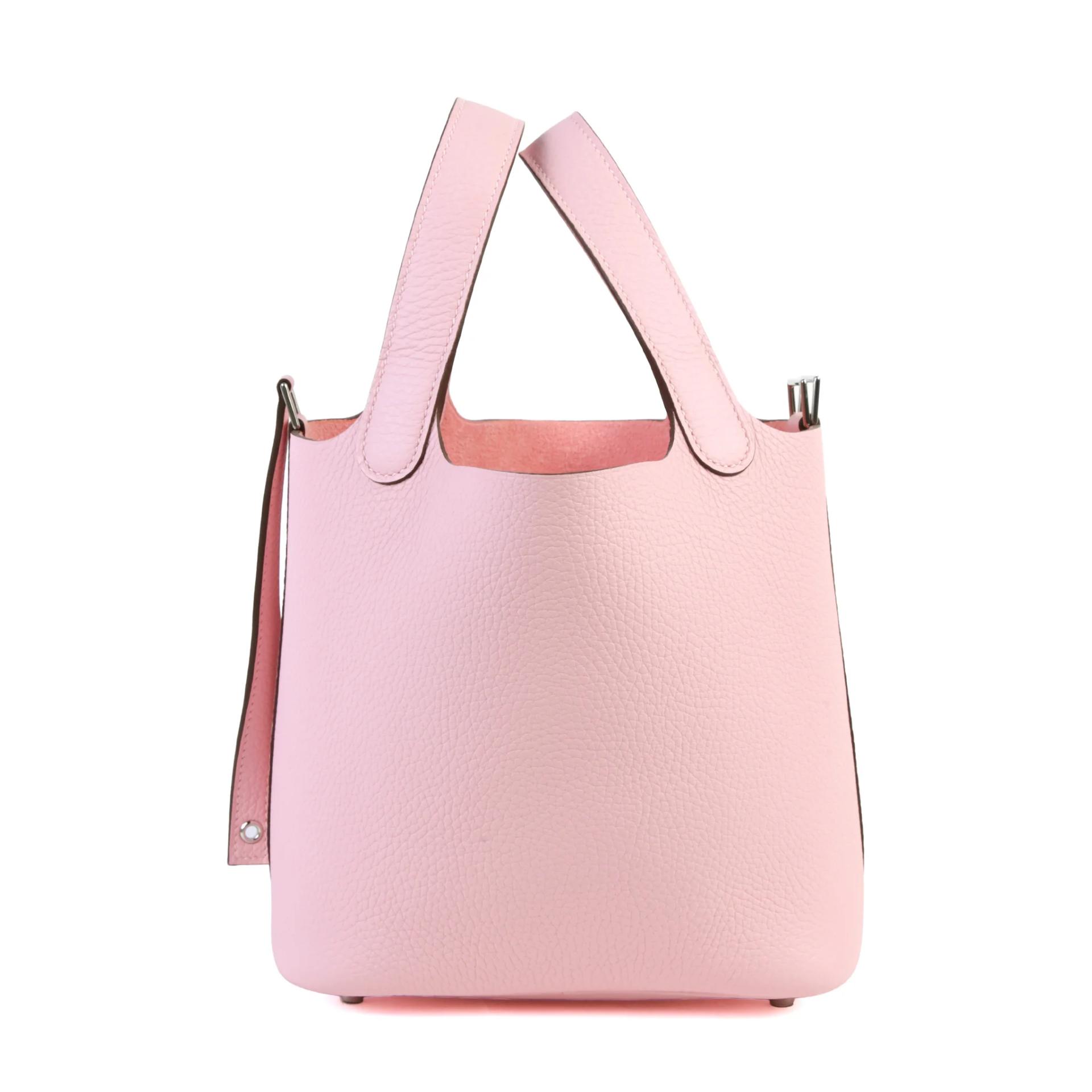 Brand New ( Rank N ) HERMÈS Picotin Lock PM Rose Sakura (3Q) Clemence Palladium hardware G (2026) - 5