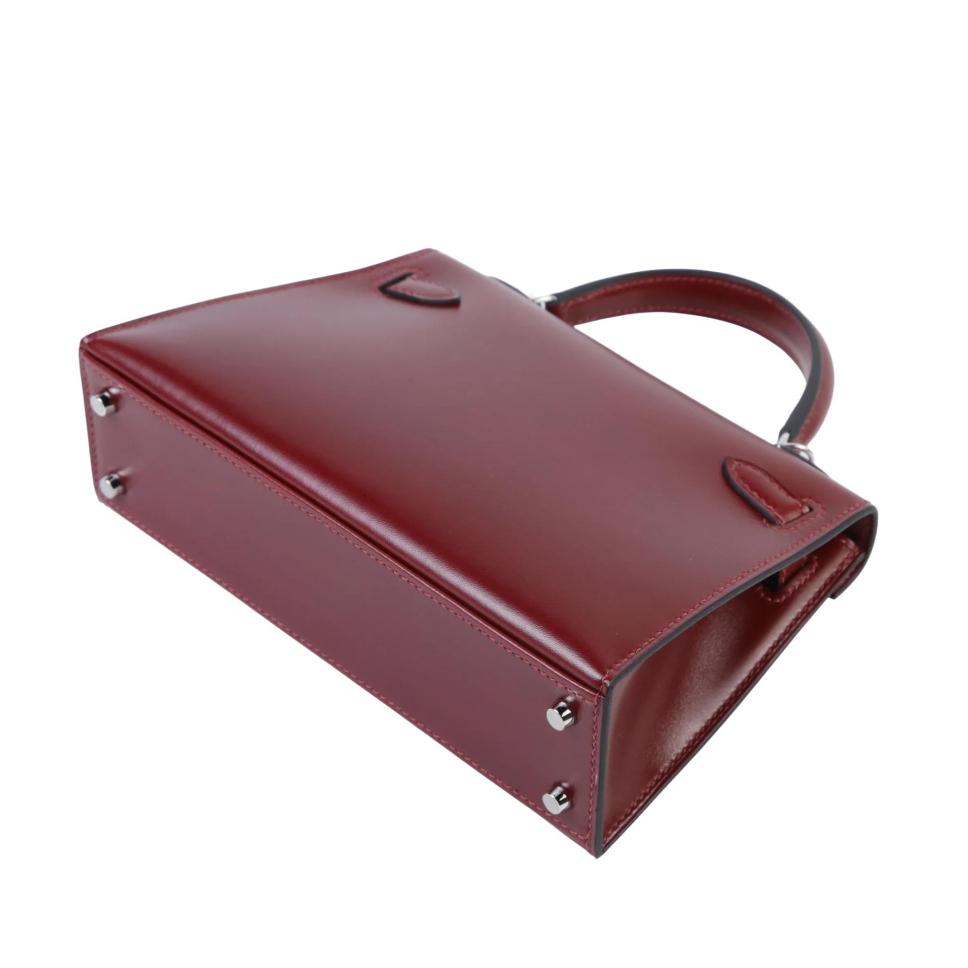 ランク N 新品 HERMÈS エルメス ミニケリー2 ルージュアッシュ (55) ボックスカーフ シルバー金具 K刻印 (2025) - 7