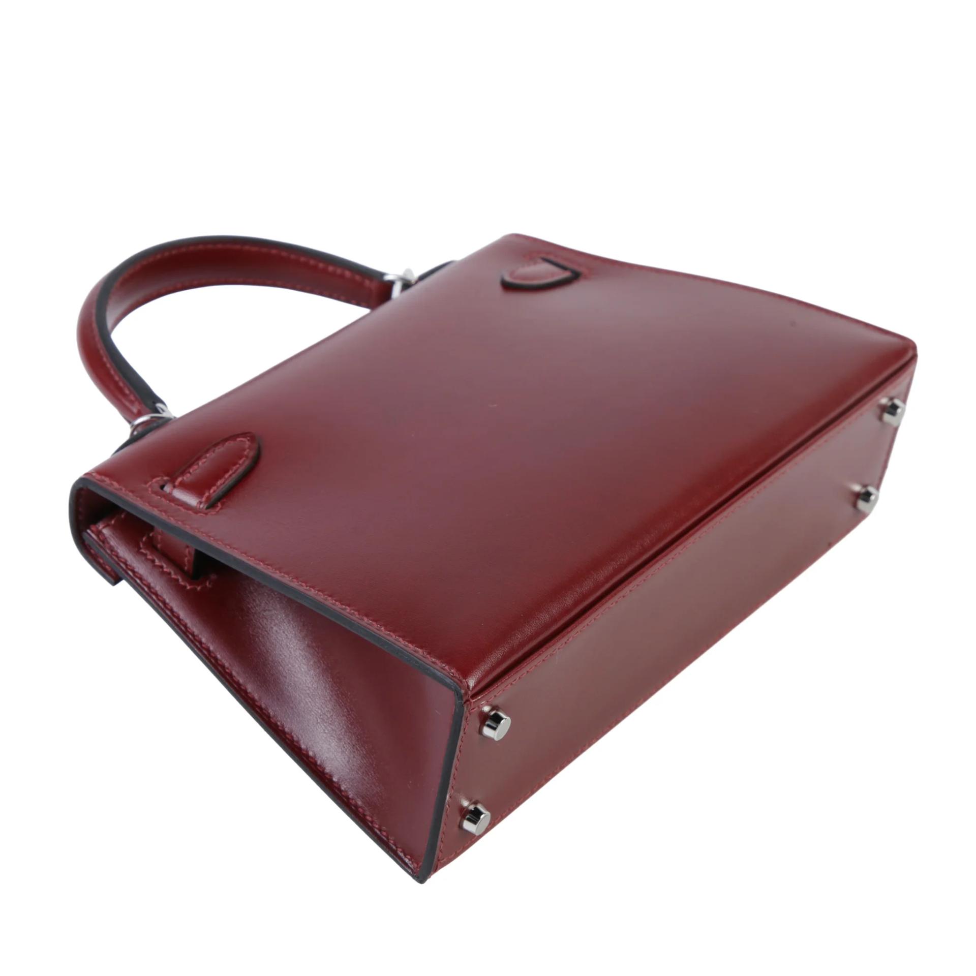 ランク N 新品 HERMÈS エルメス ミニケリー2 ルージュアッシュ (55) ボックスカーフ シルバー金具 K刻印 (2025) - 6