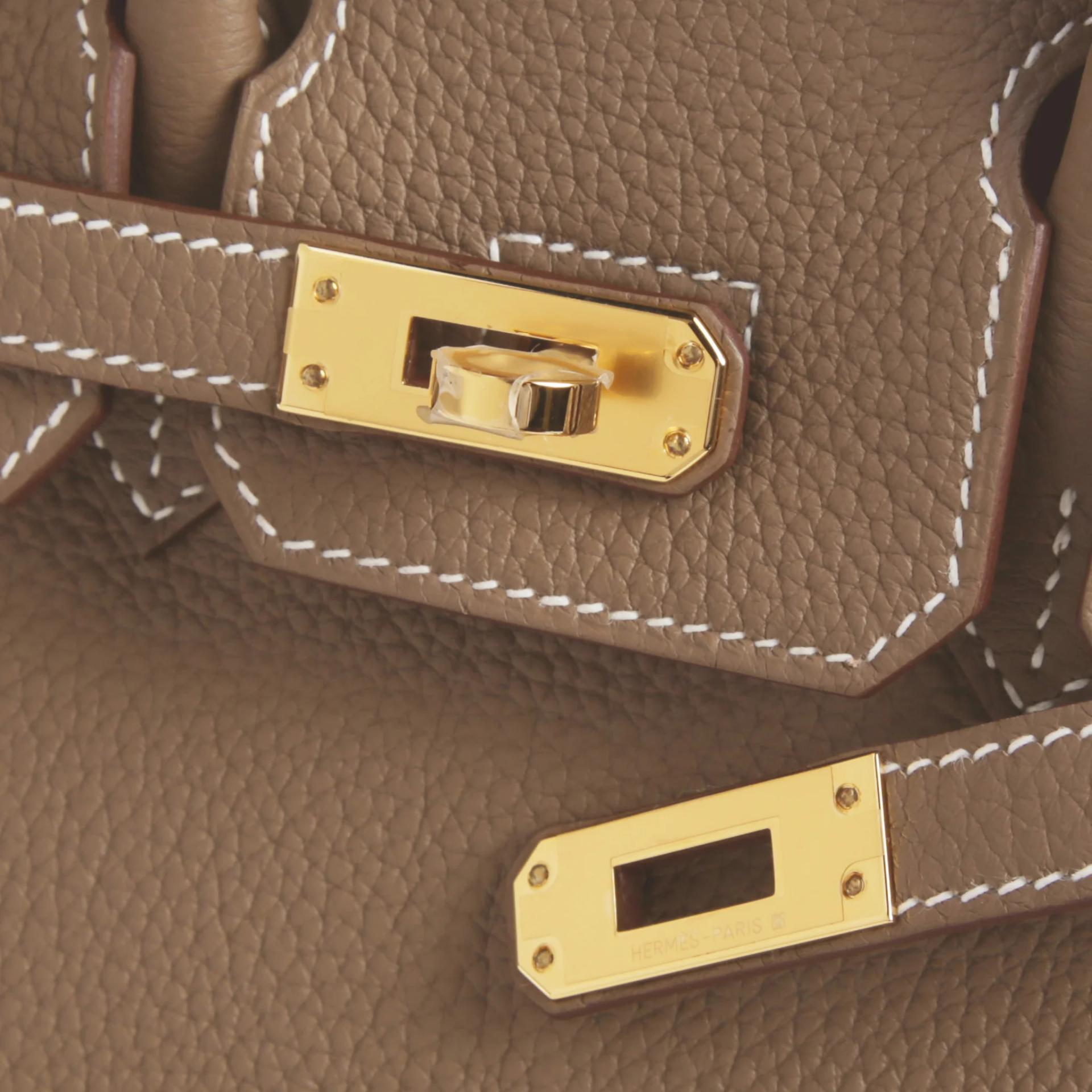 Brand New ( Rank N ) HERMÈS Birkin 25 Etoupe (18) Togo Gold hardware G (2026) - 8
