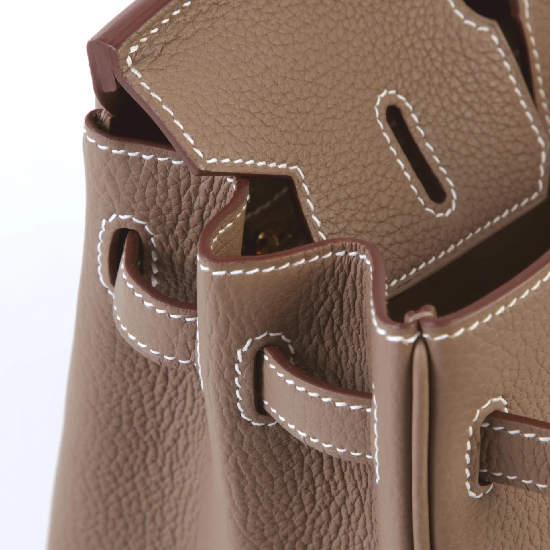 Brand New ( Rank N ) HERMÈS Birkin 25 Etoupe (18) Togo Gold hardware G (2026) - 12