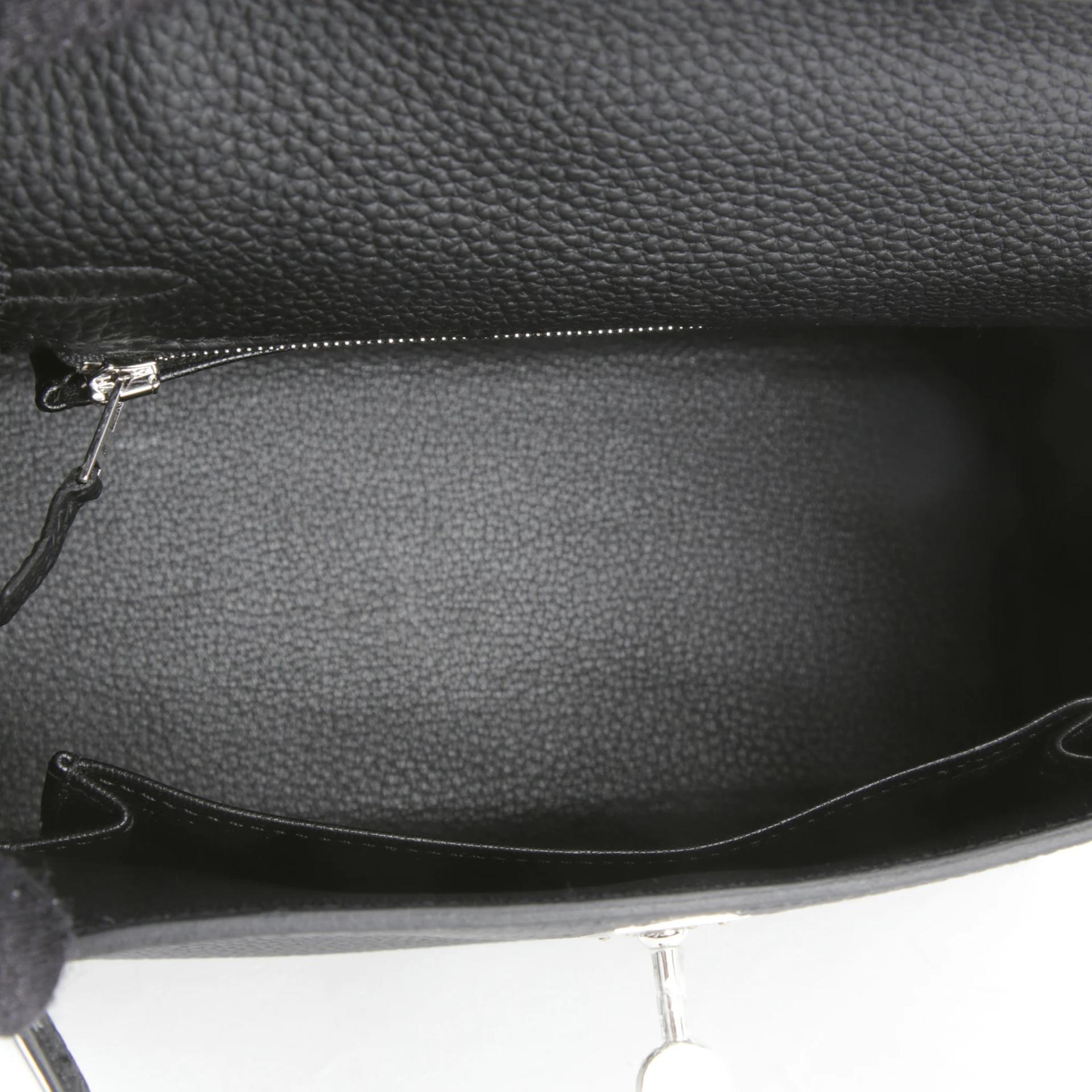 Brand New ( Rank N ) HERMÈS Kelly 25 Noir (89) Togo Palladium hardware G (2026) - 10