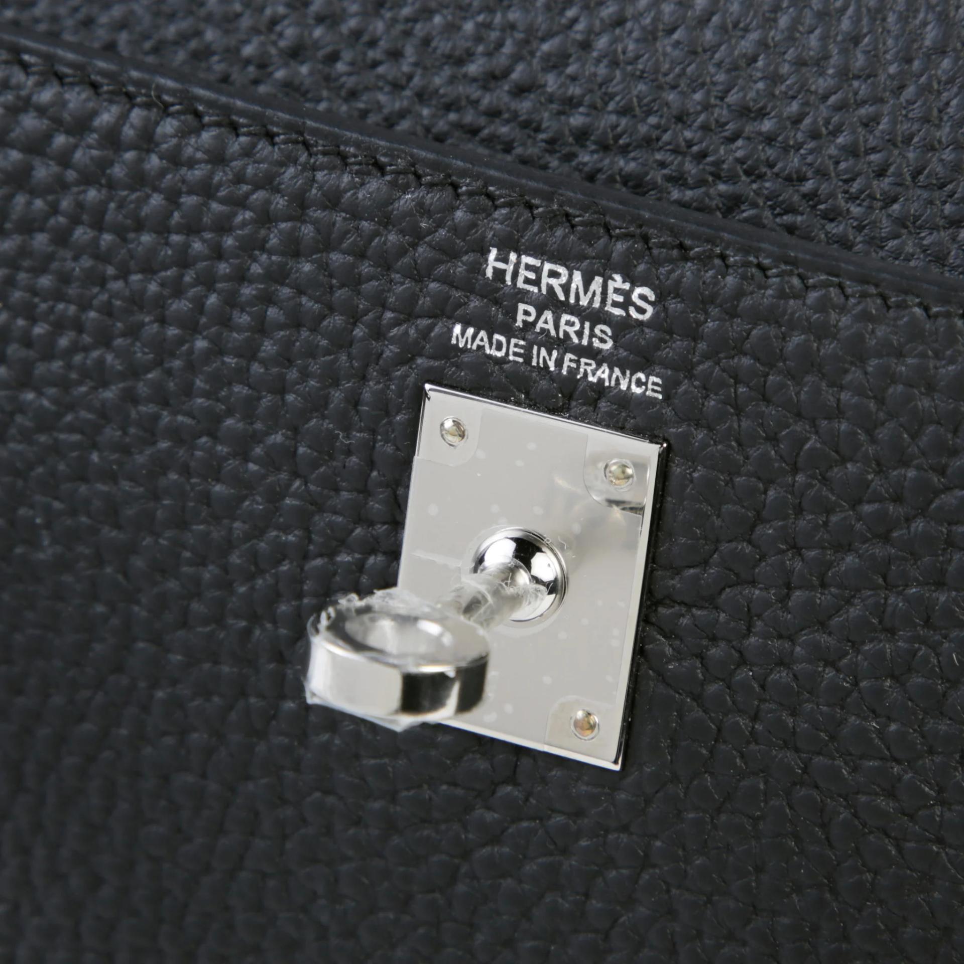 Brand New ( Rank N ) HERMÈS Kelly 25 Noir (89) Togo Palladium hardware G (2026) - 9