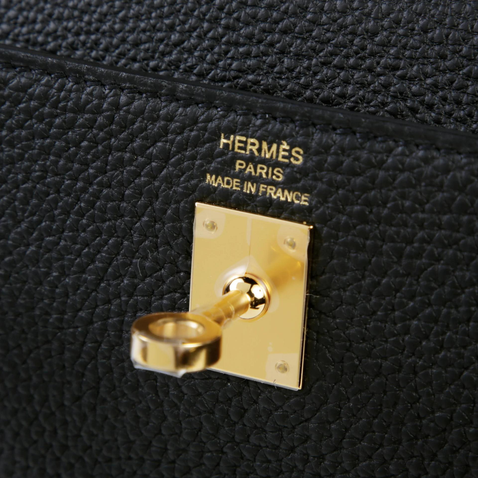 Brand New ( Rank N ) HERMÈS Kelly 25 Noir (89) Togo Gold hardware G (2026) - 9