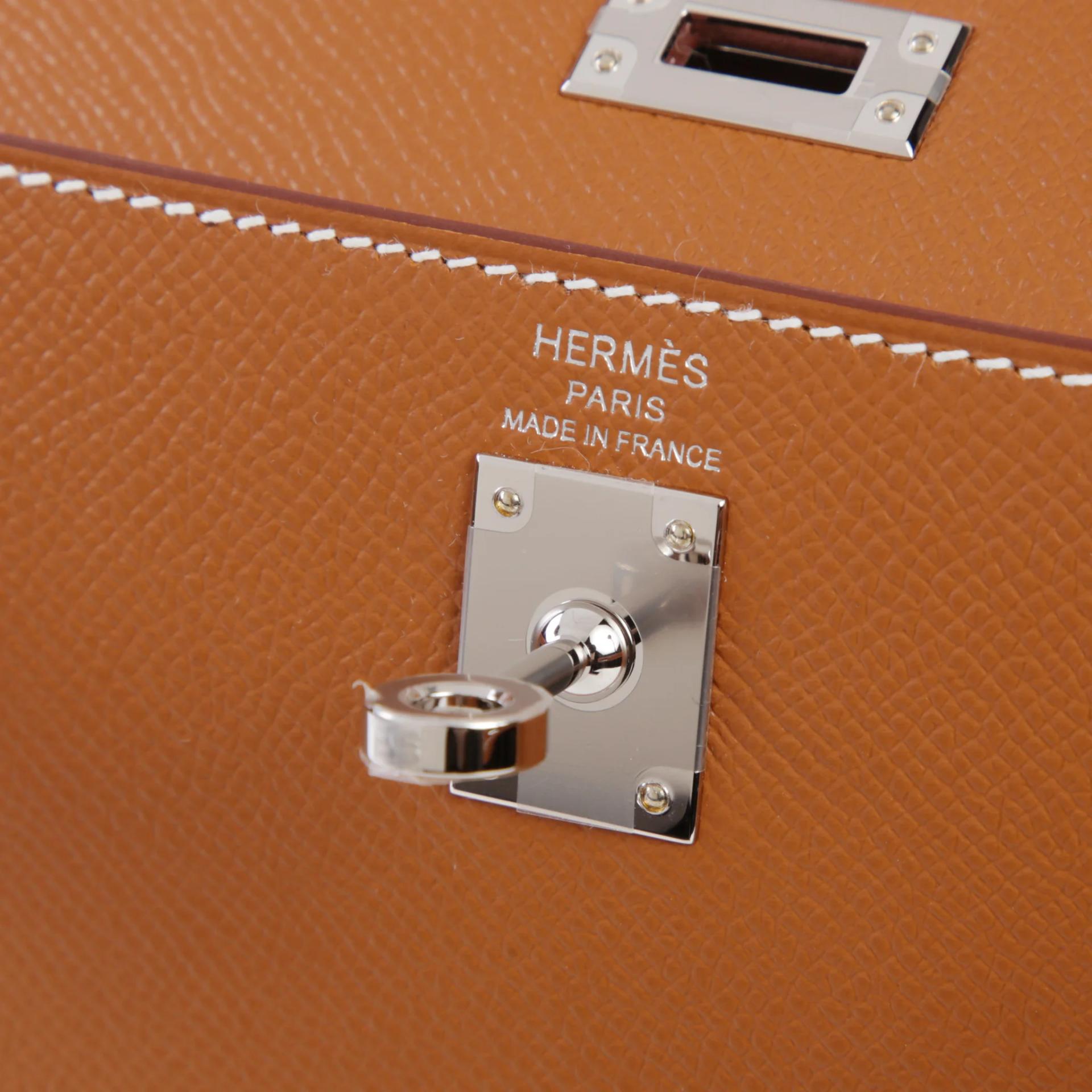 Brand New ( Rank N ) HERMÈS Kelly 25 Sellier Gold (37) Epsom Palladium hardware G (2026) - 9