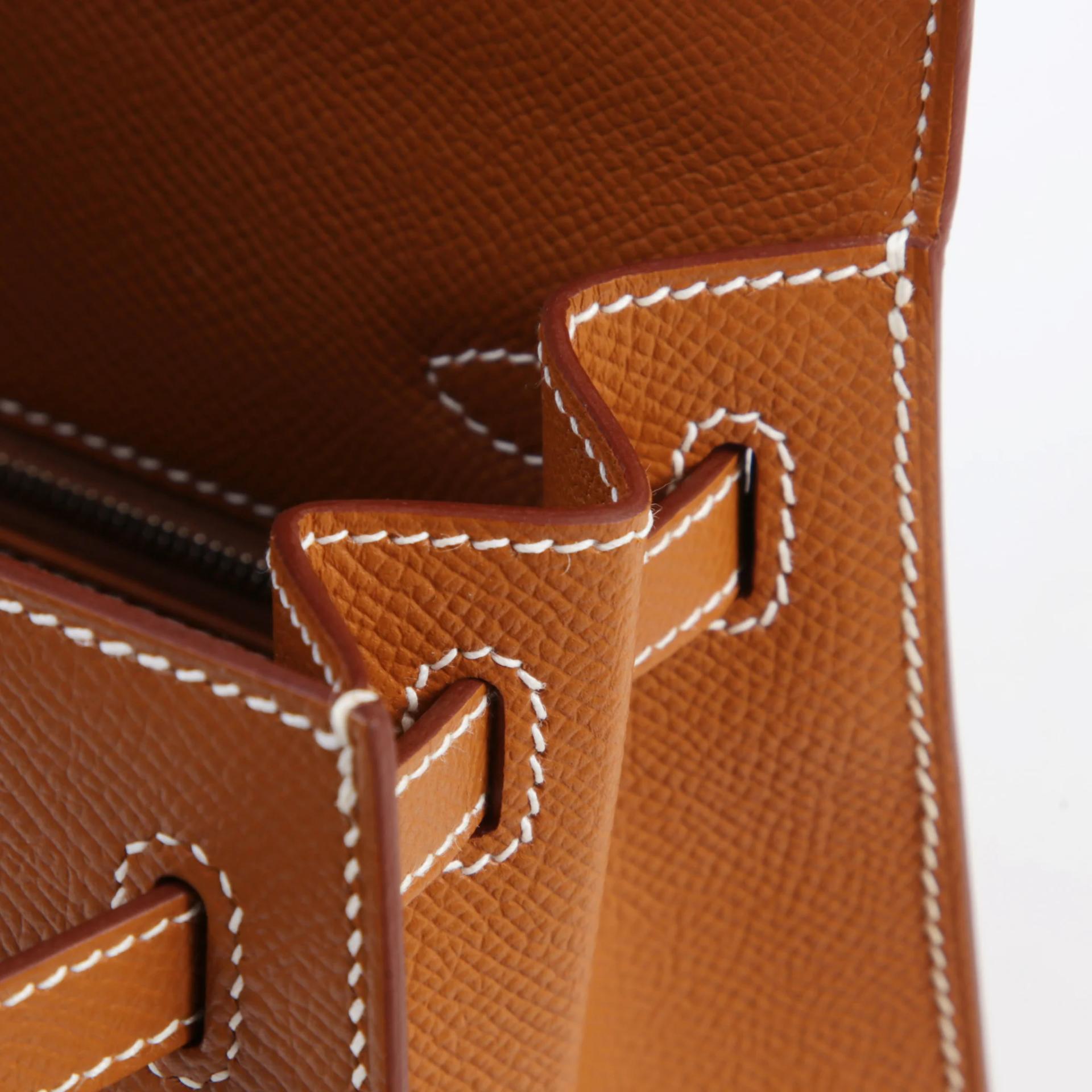 Brand New ( Rank N ) HERMÈS Kelly 25 Sellier Gold (37) Epsom Palladium hardware G (2026) - 11